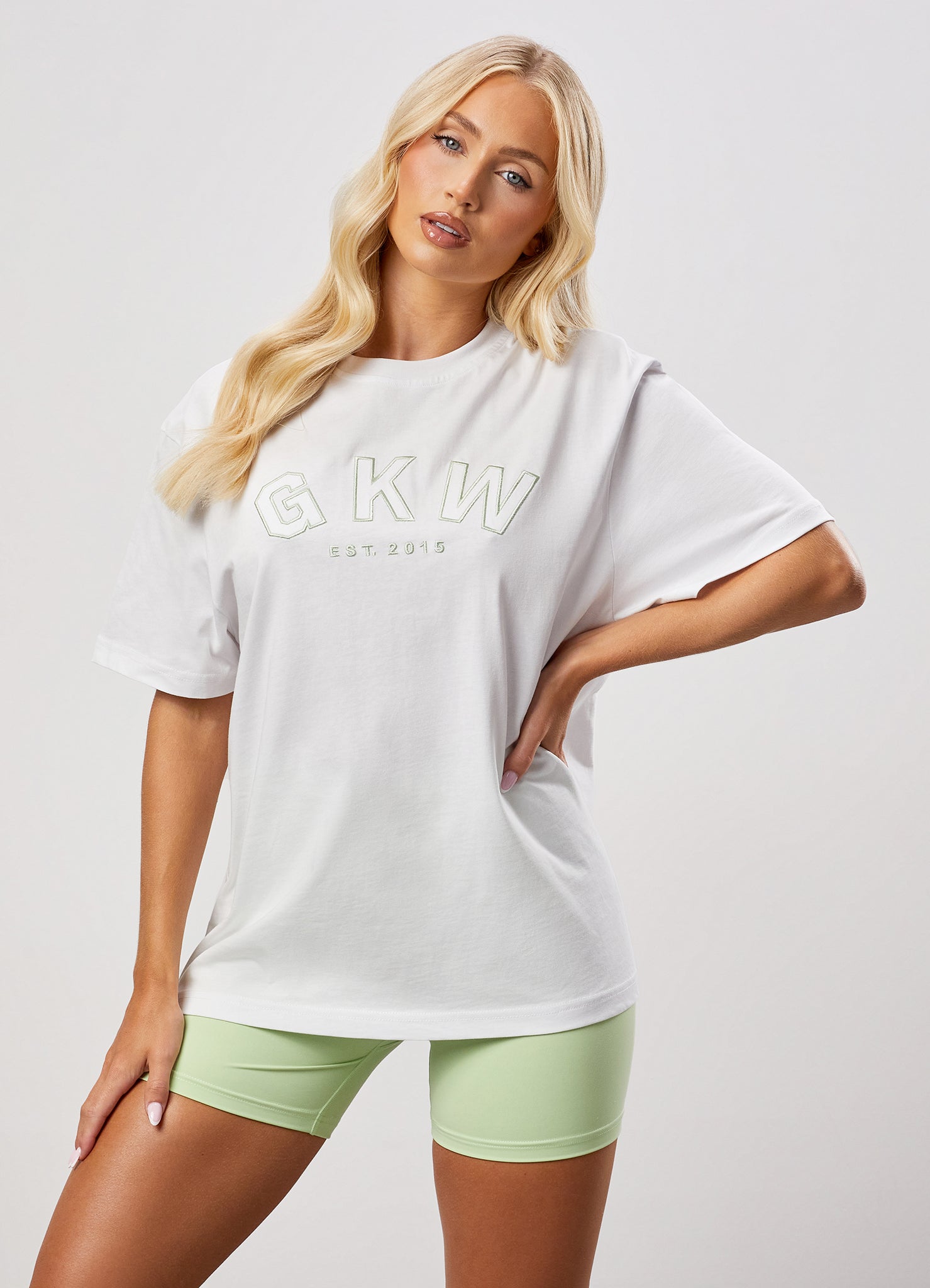 GKW Boyfriend Tee - White/Pistachio 6