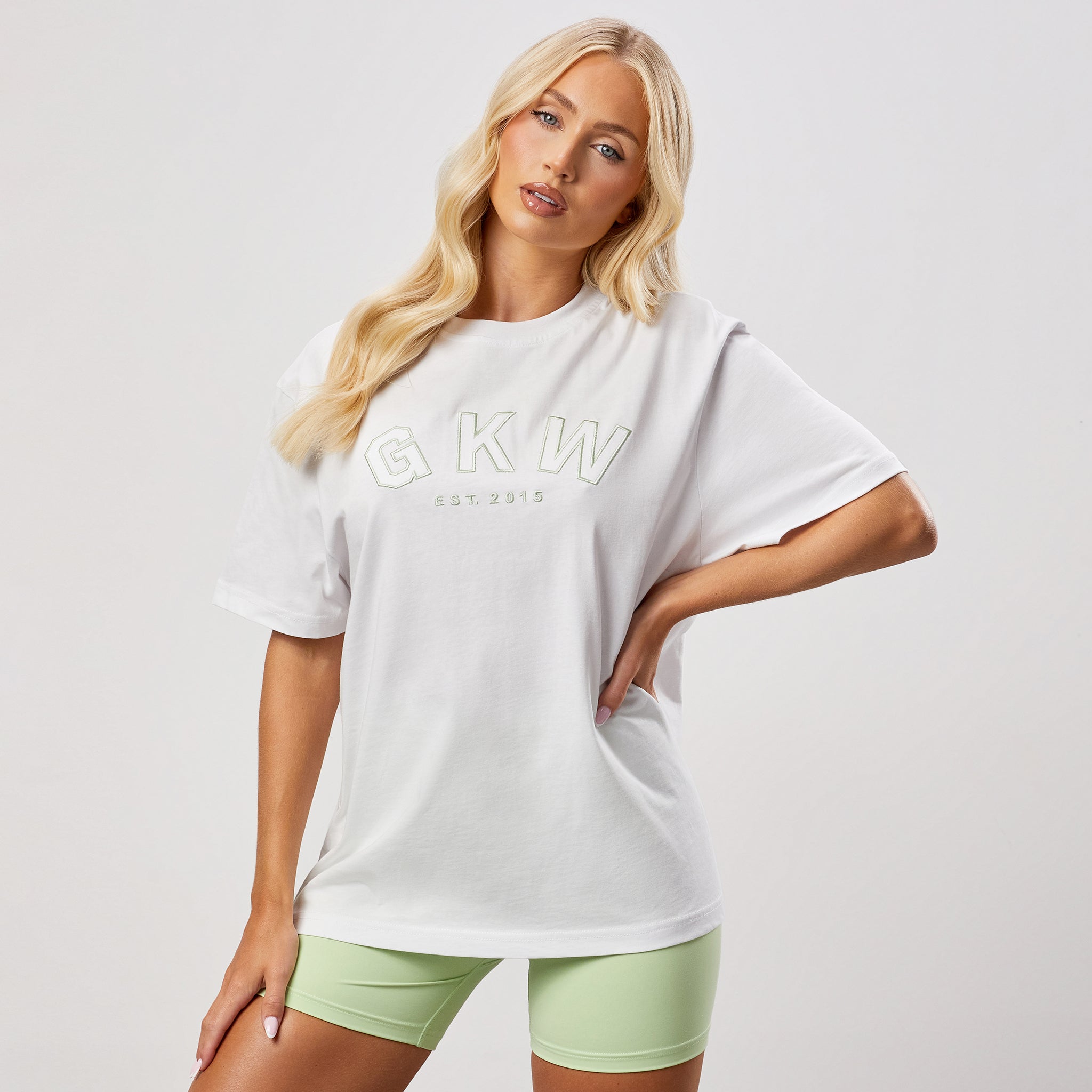 GKW Boyfriend Tee - White/Pistachio 6