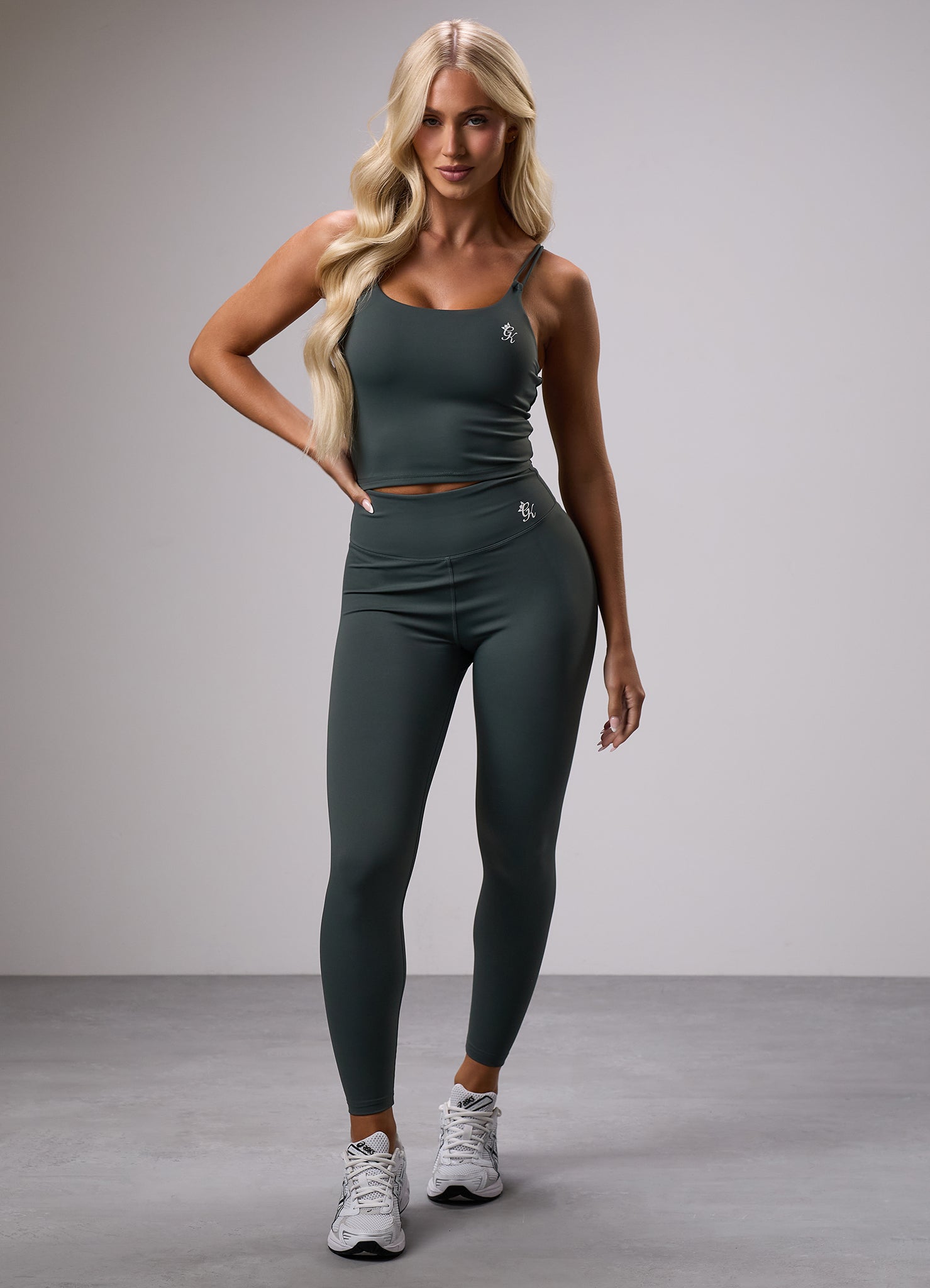 Gym King 365 Long Line Tank - Green Smoke 6