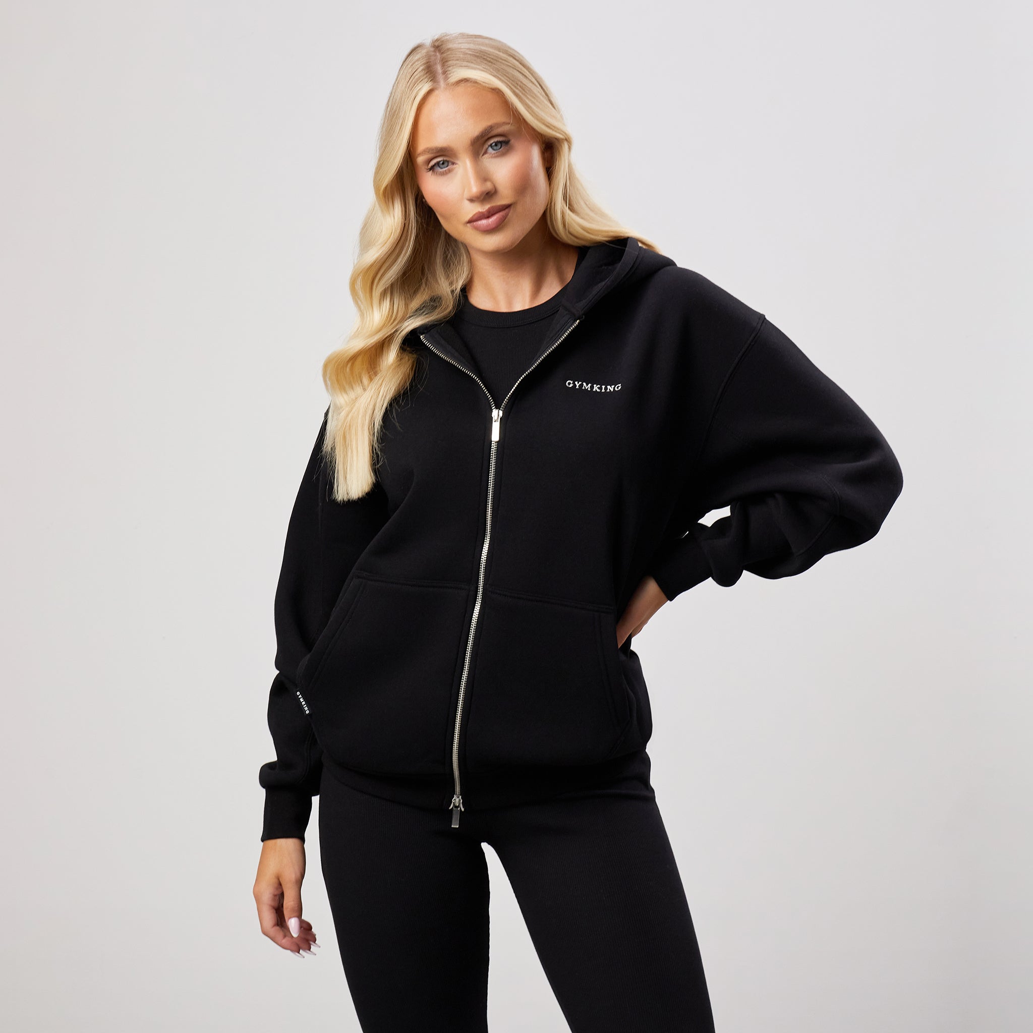 Gym King 365 Oversized Zip Up Hoodie - Black 6