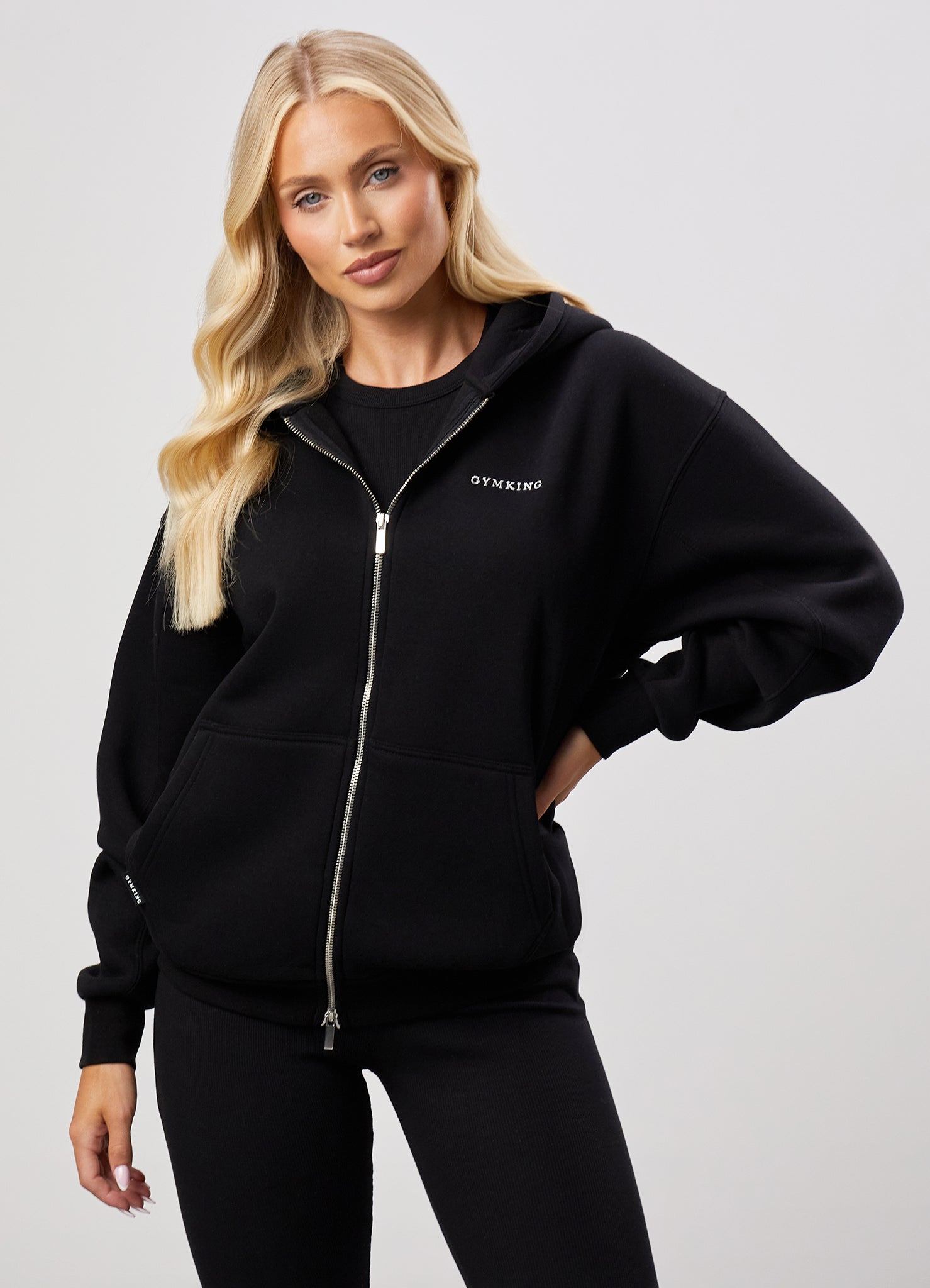 Gym King 365 Oversized Zip Up Hoodie - Black 6