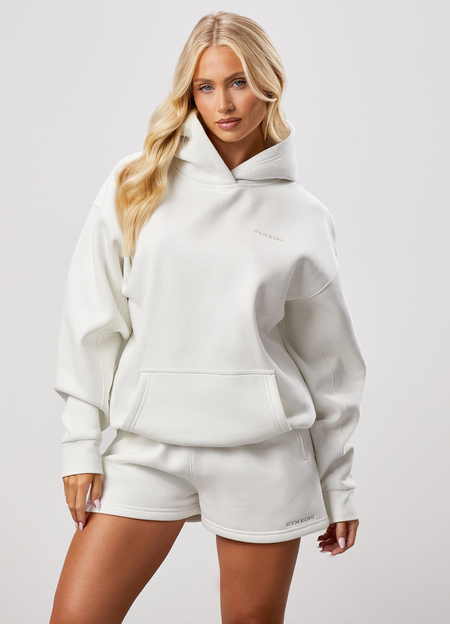 Gym King 365 Relaxed Fit Fleece Hoodie - Cream 6