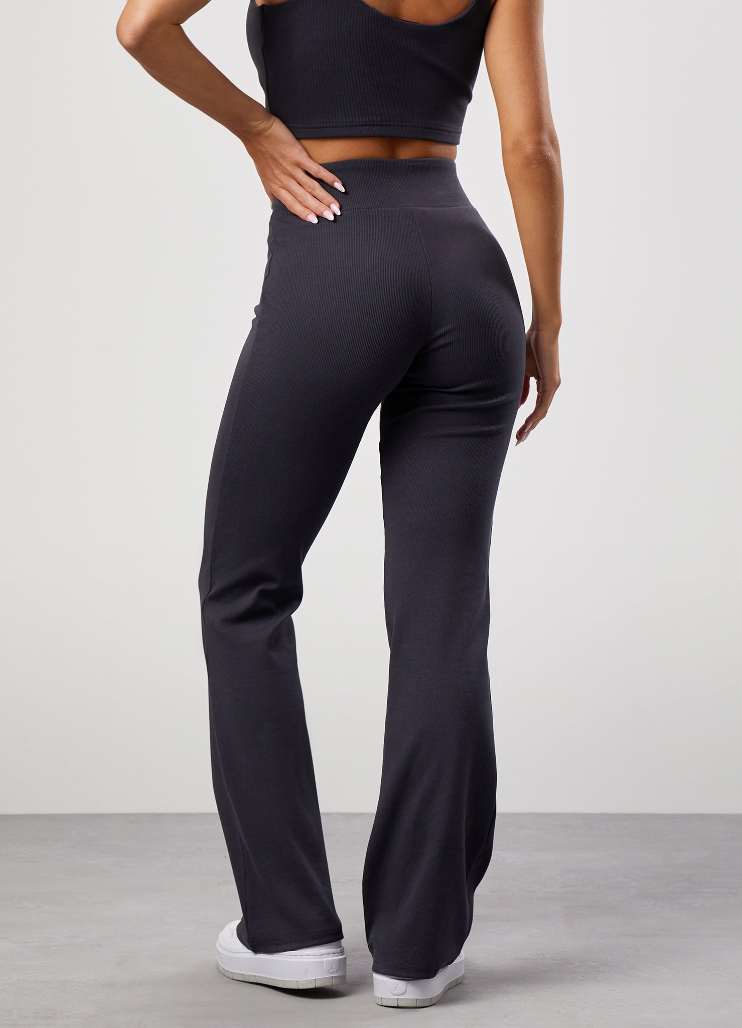 Gym King 365 Rib Flared Legging - Dark Pewter 6