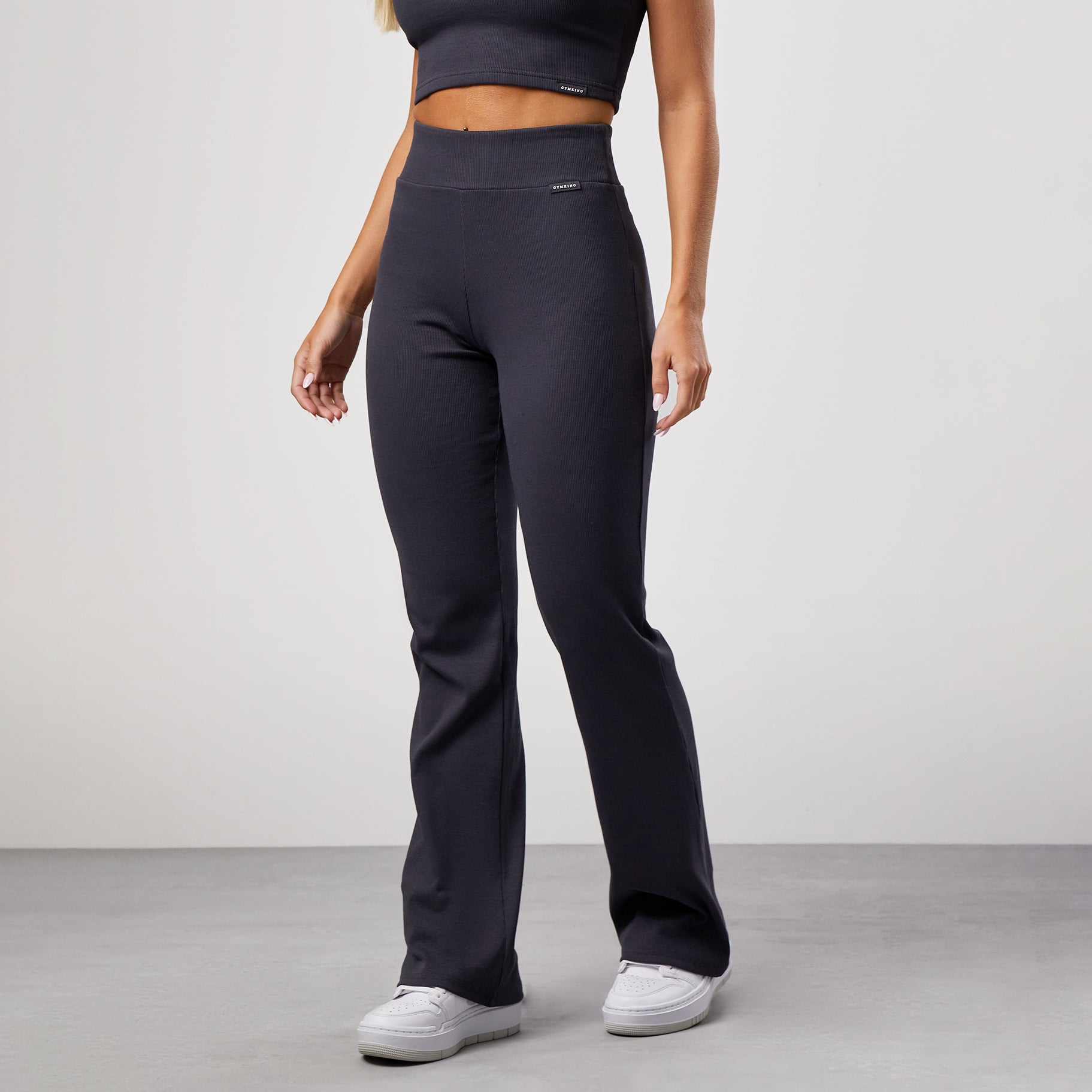 Gym King 365 Rib Flared Legging - Dark Pewter 6