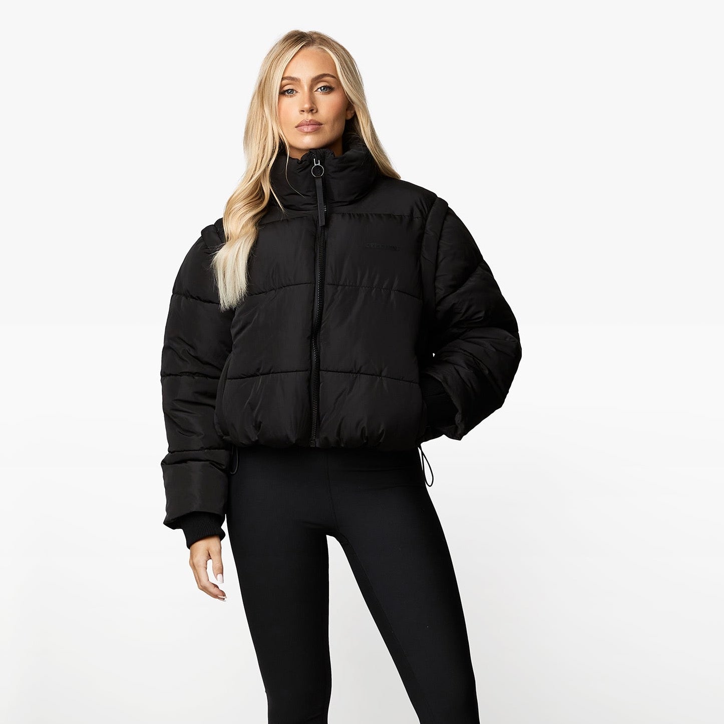 Gym King Align 2-in-1 Crop Puffer - Black 8