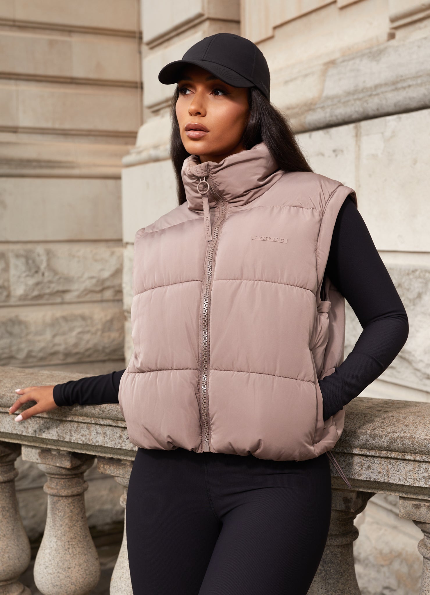 Gym King Align 2-in-1 Crop Puffer - Praline 6