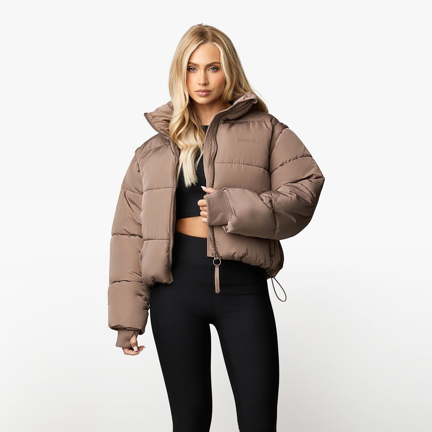 Gym King Align 2-in-1 Crop Puffer - Praline 6