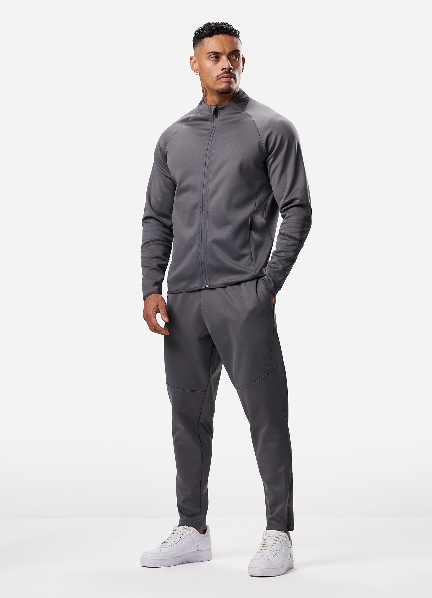 Gym King Alpha Poly Bomber Jacket - Graphite Xs