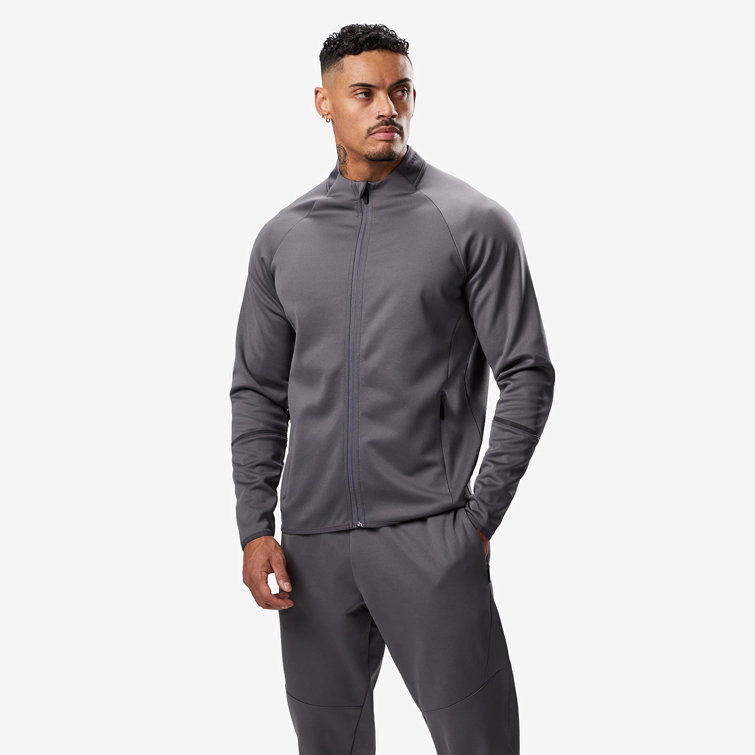 Gym King Alpha Poly Bomber Jacket - Graphite Xs