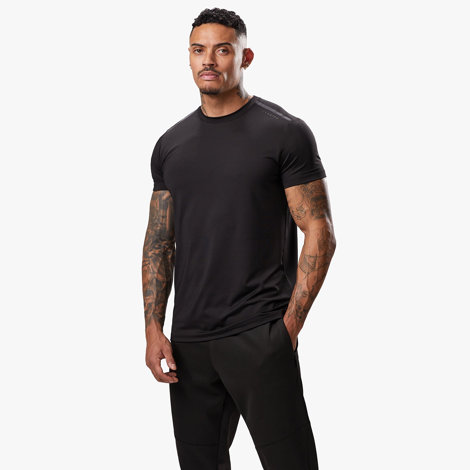 Gym King Alpha Poly Tee - Black Xs