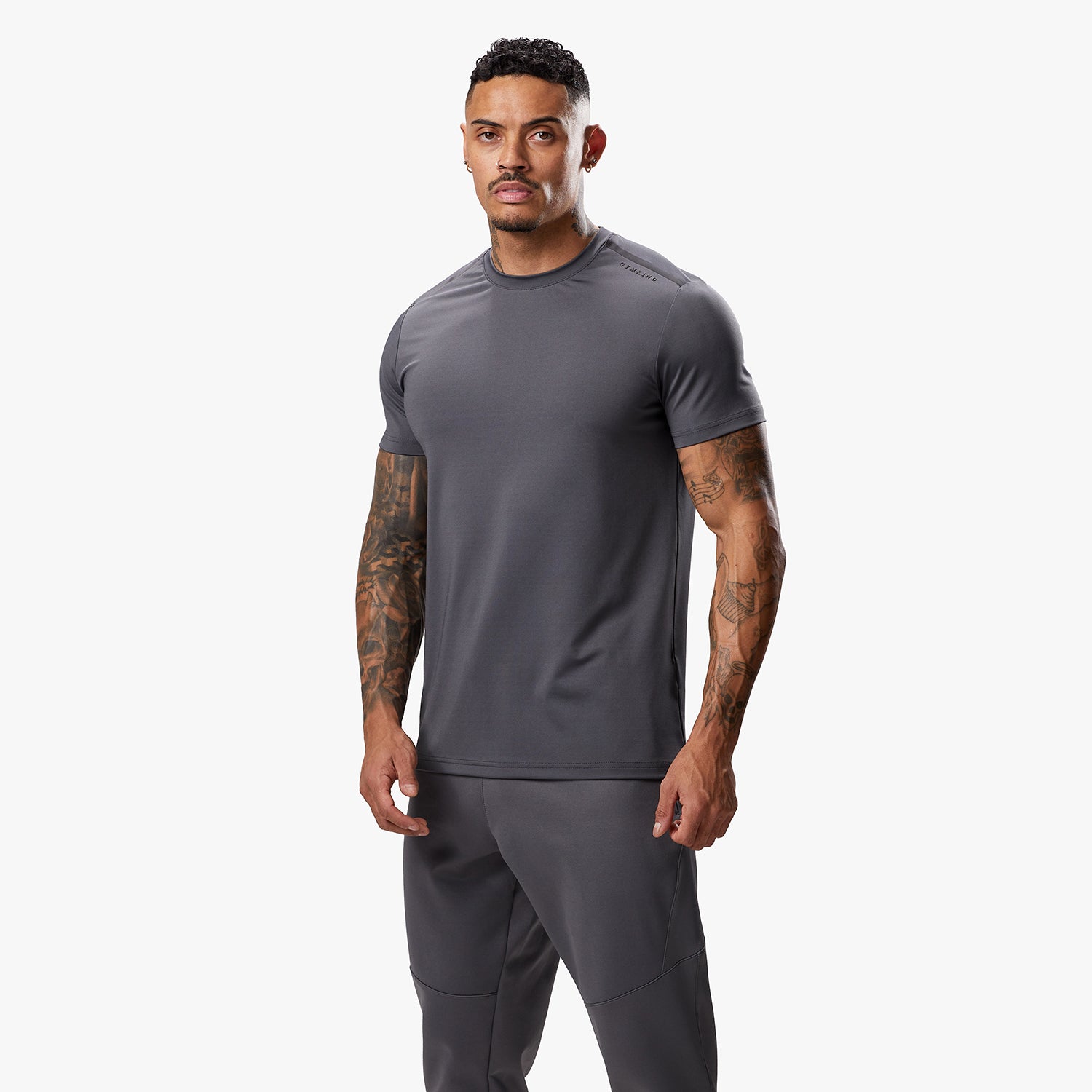 Gym King Alpha Poly Tee - Graphite Xs