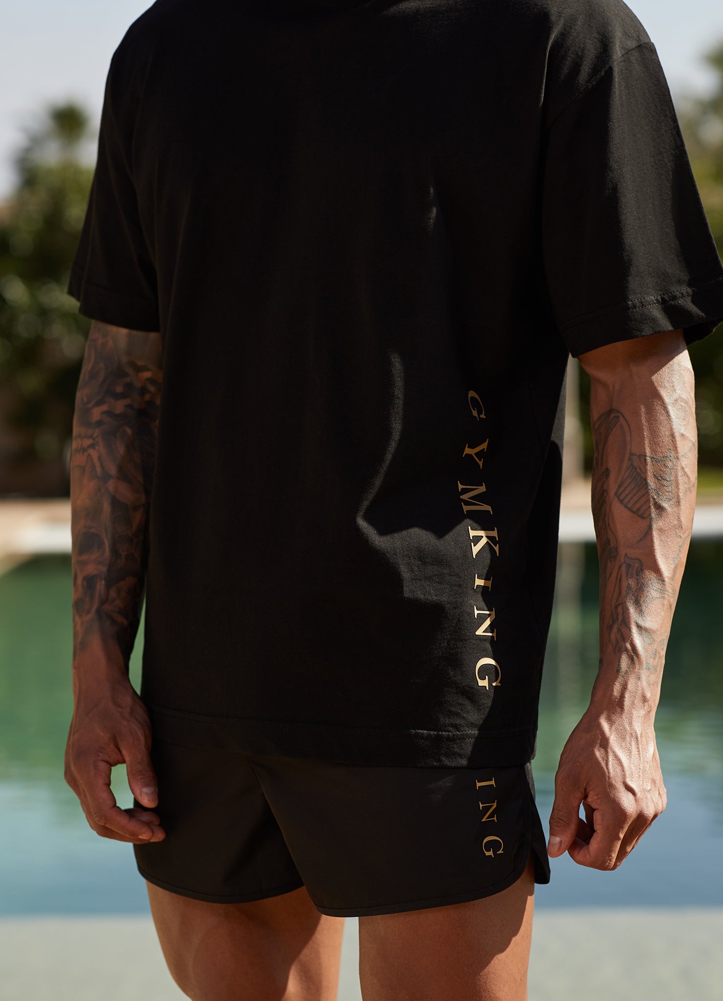 Gym King Blaze Jersey Tee - Black/Gold Xs