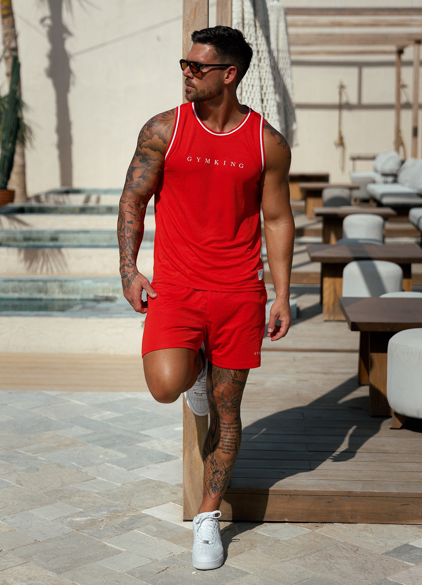 Gym King Brooklyn Mesh Short - Chilli Red Xs