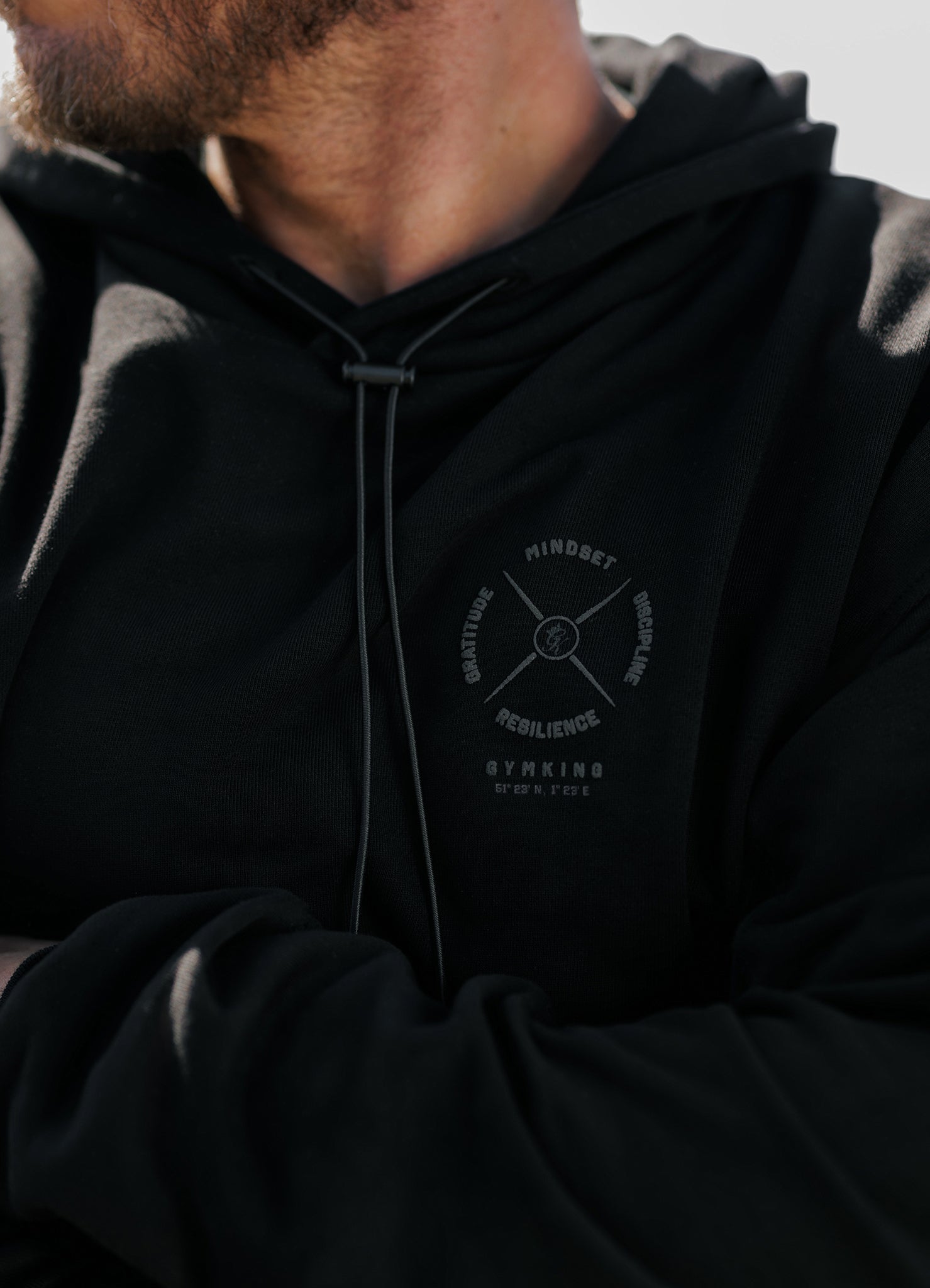 Gym King Compass Hood - Black Xs