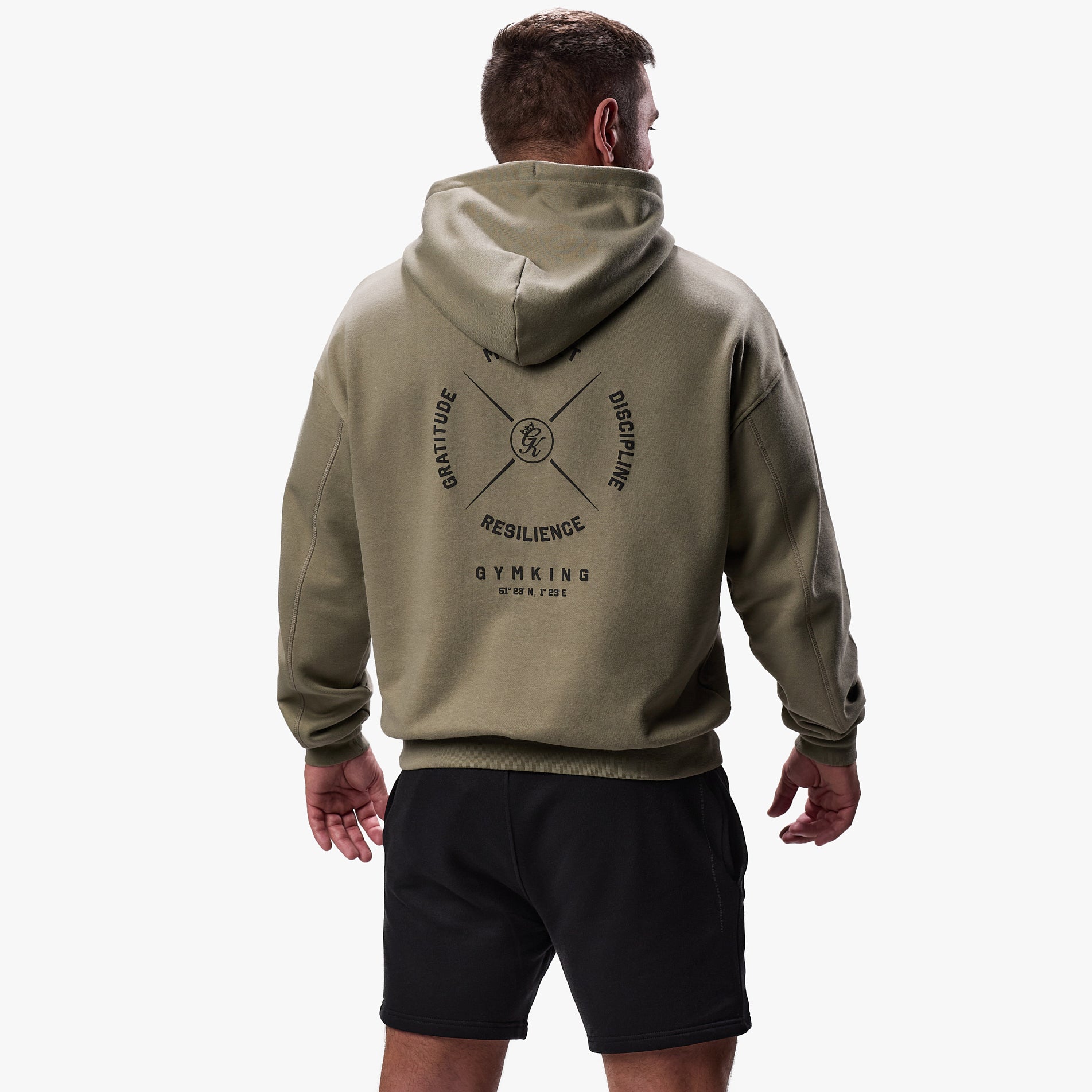 Gym King Compass Hood - Deep Khaki Xs