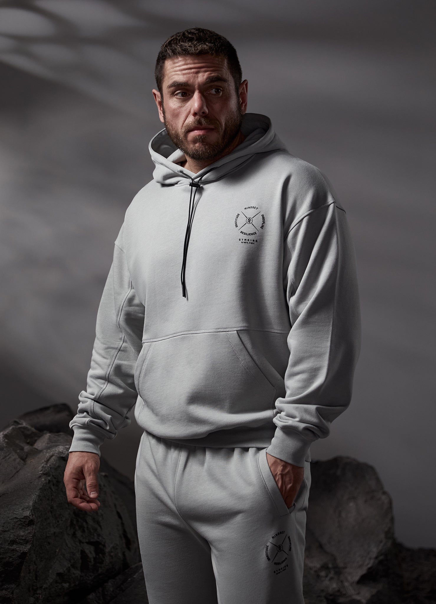 Gym King Compass Hood - Urban Grey Xs