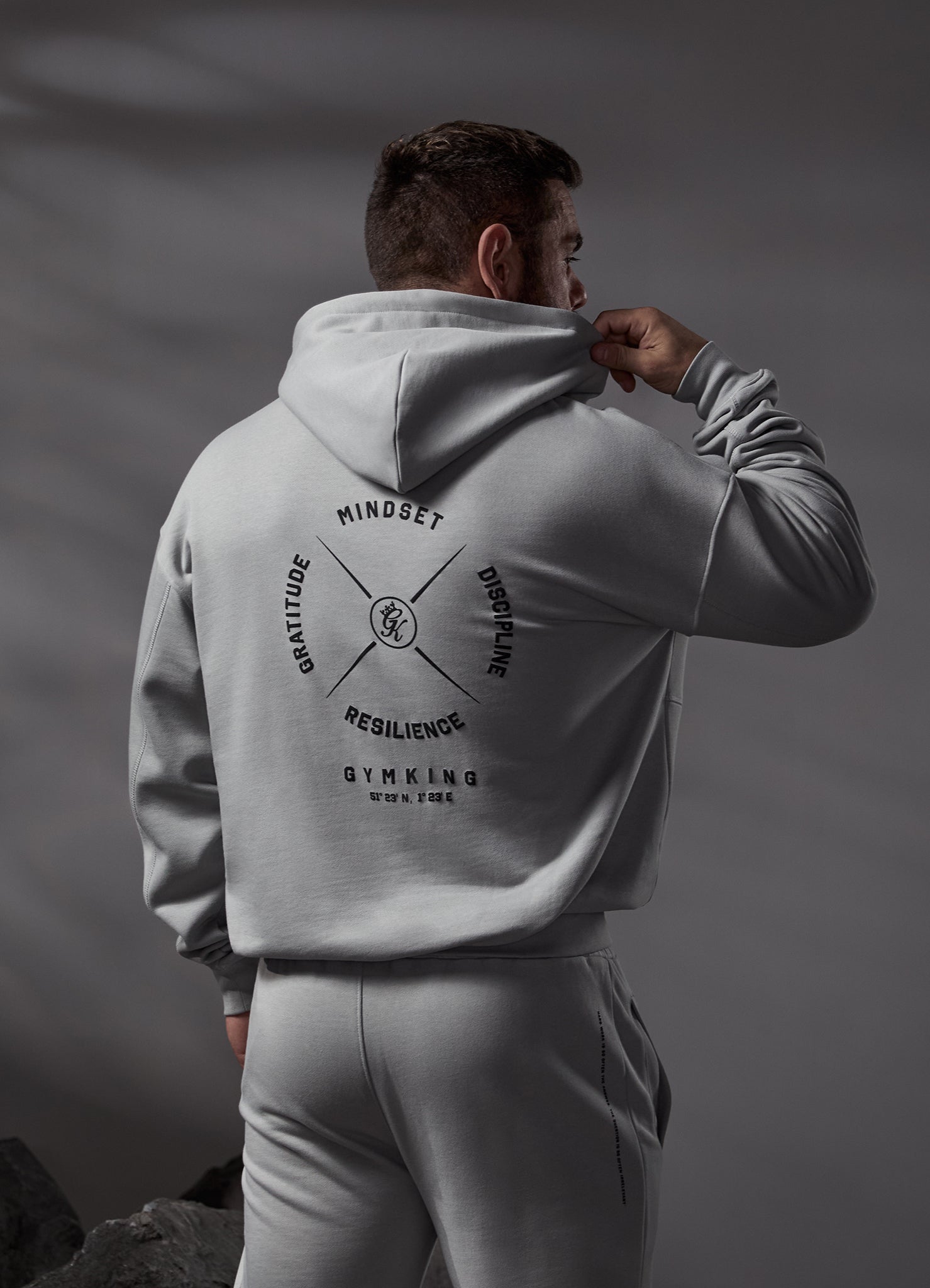 Gym King Compass Hood - Urban Grey Xs