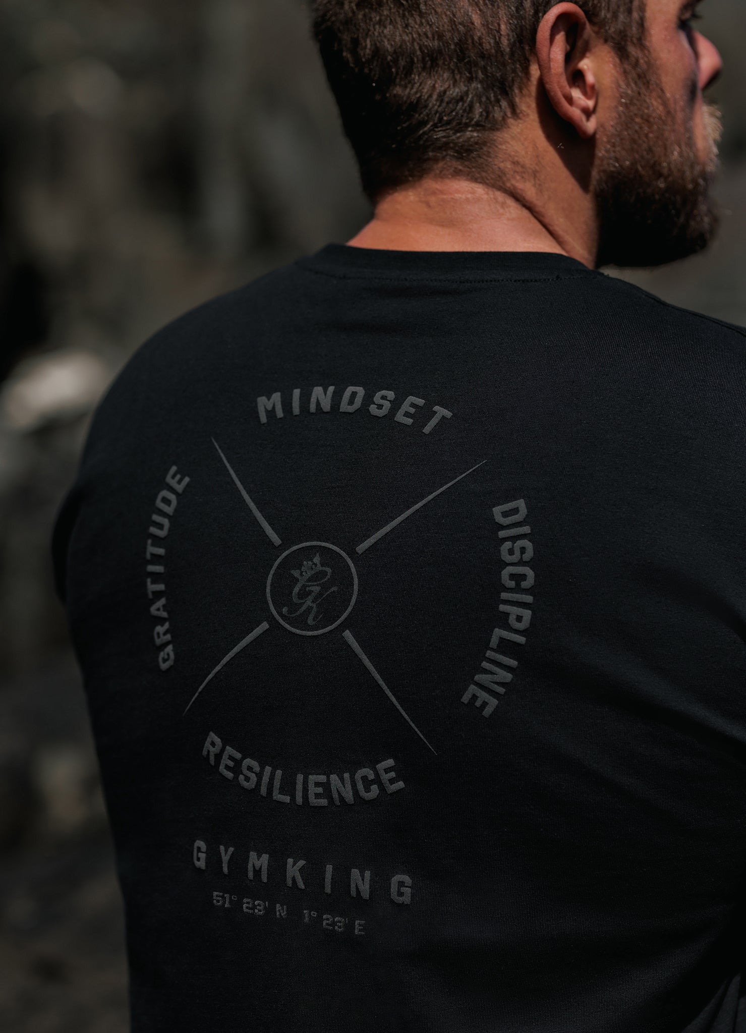 Gym King Compass Tee - Black Xs