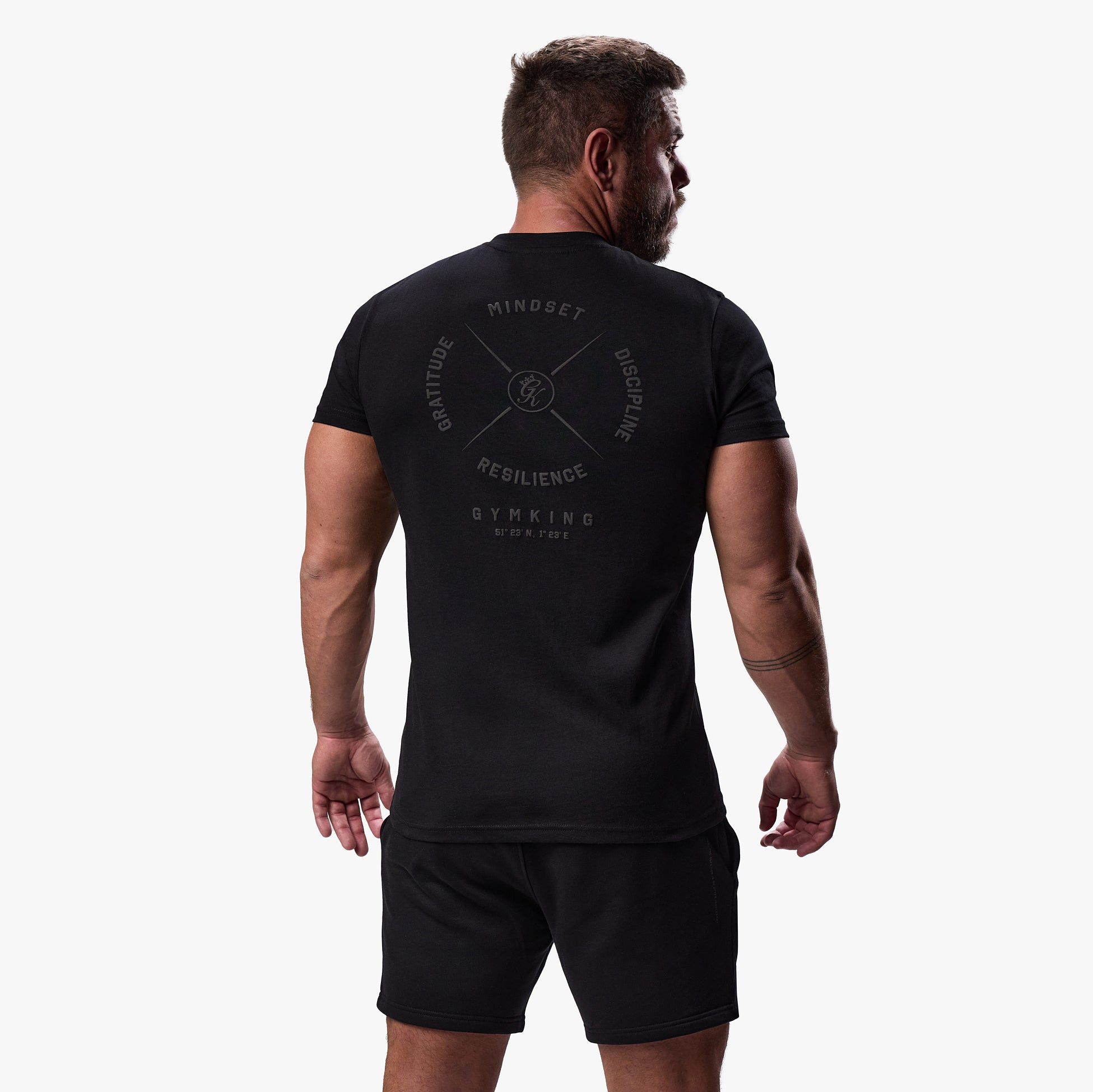 Gym King Compass Tee - Black Xs