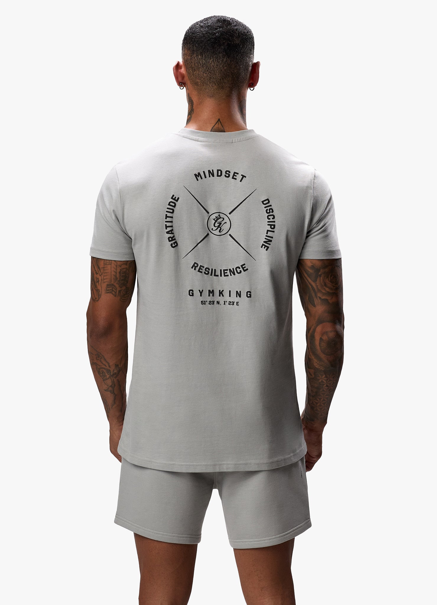 Gym King Compass Tee - Urban Grey Xs