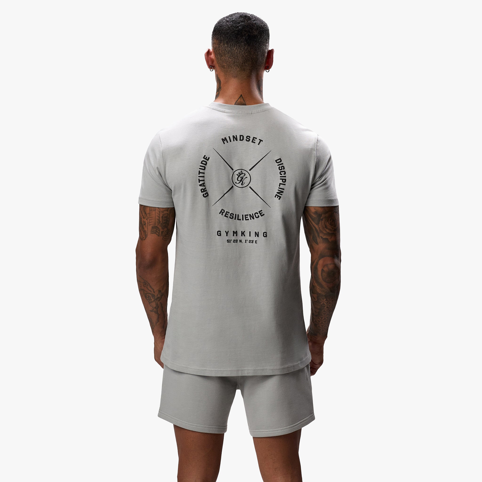 Gym King Compass Tee - Urban Grey Xs