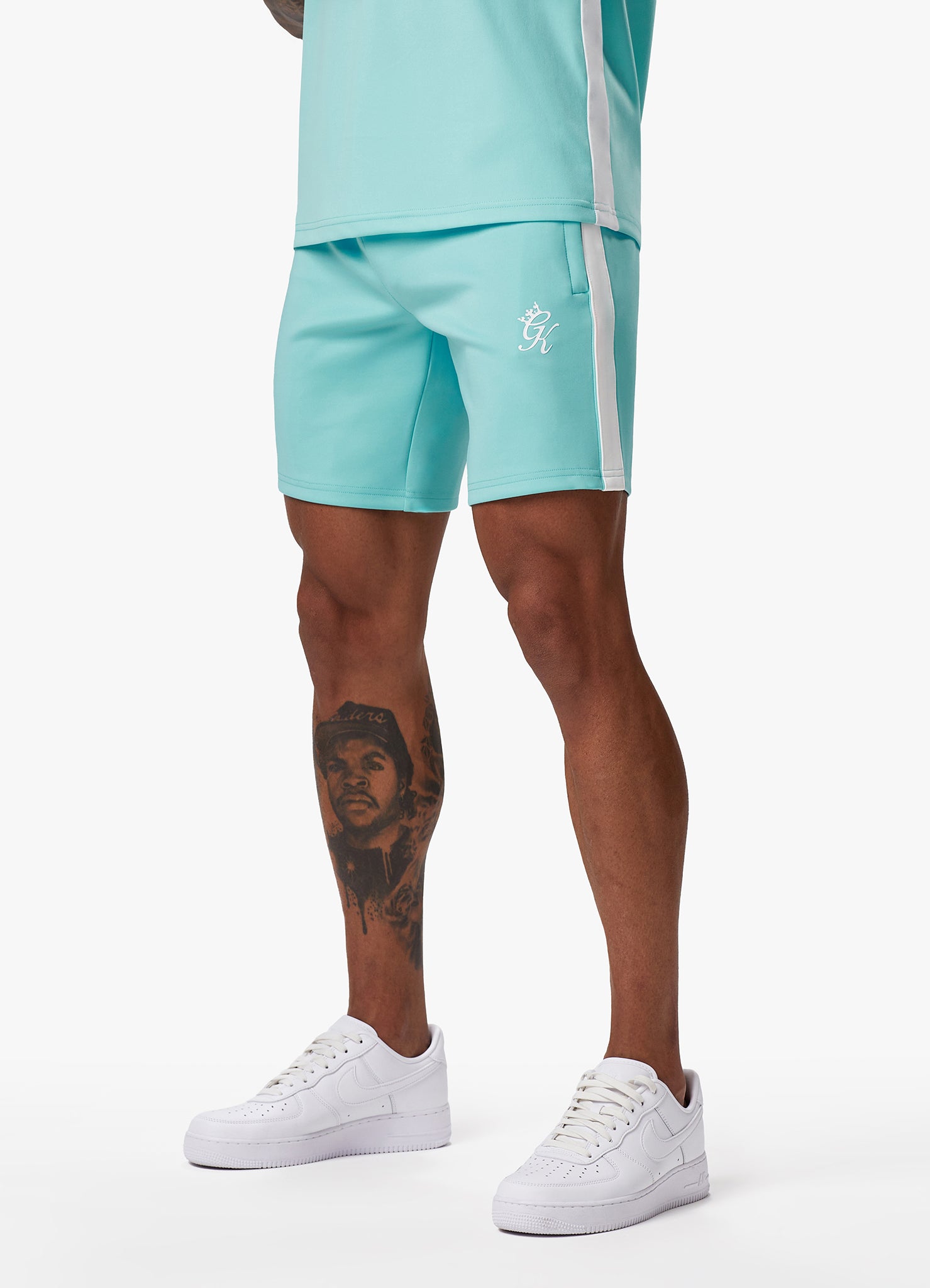 Gym King Core Plus Poly Short - Aqua Blue M