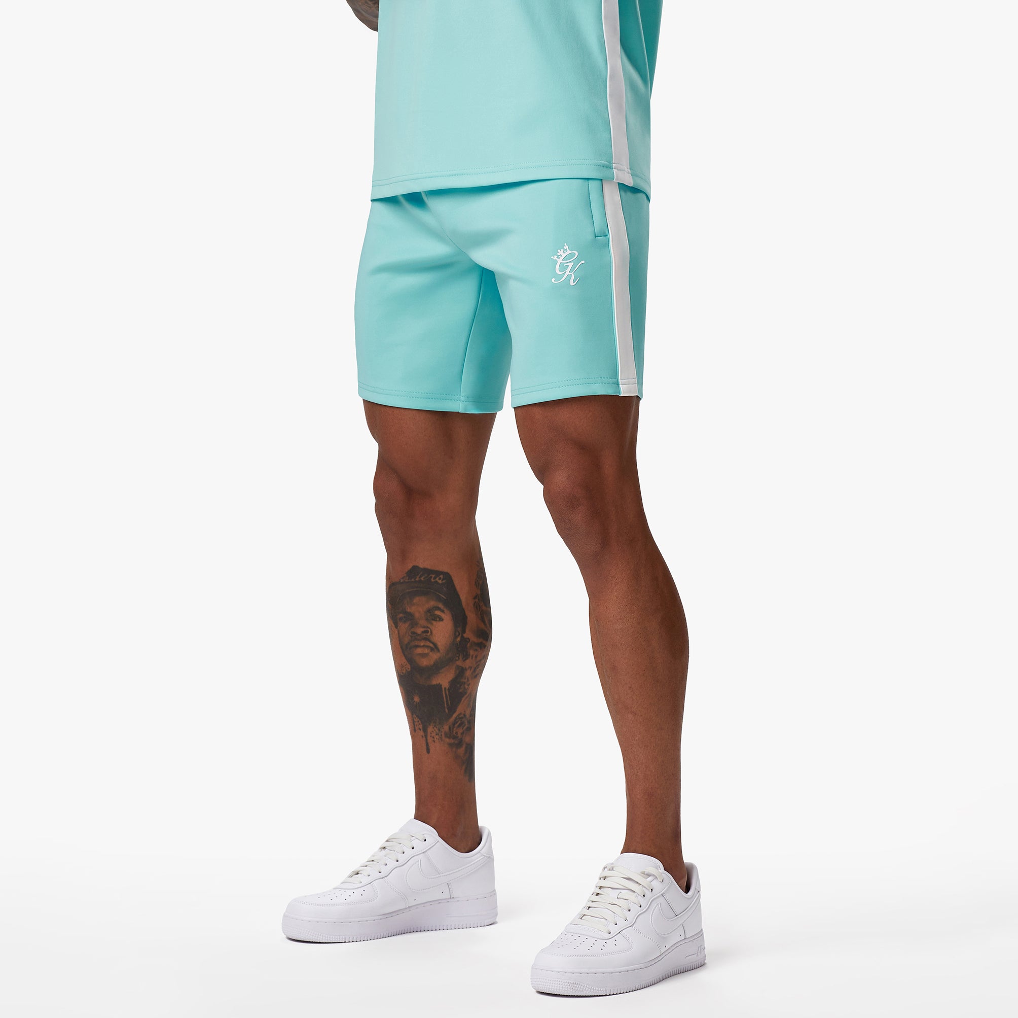 Gym King Core Plus Poly Short - Aqua Blue M