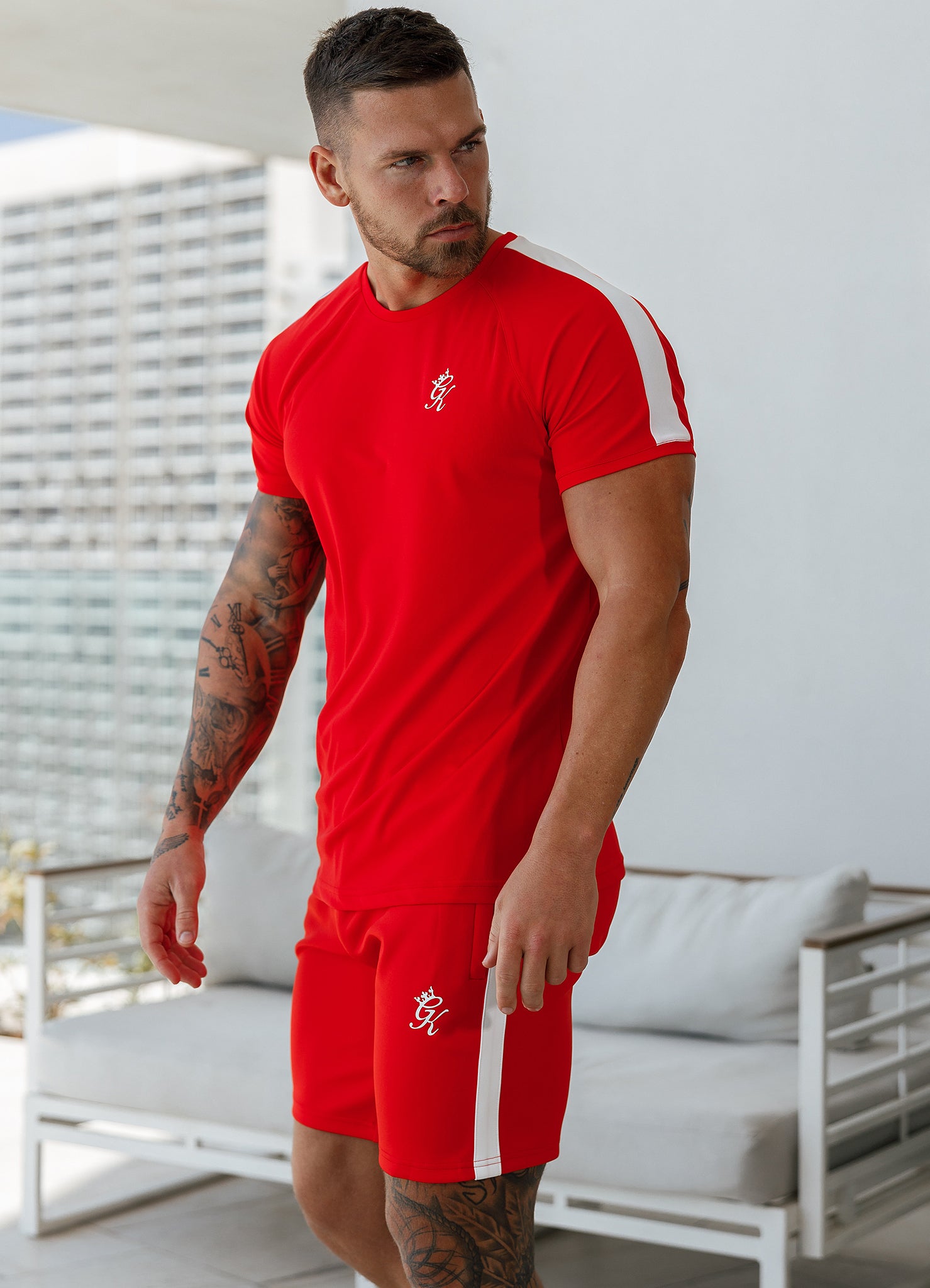 Gym King Core Plus Poly Short - Chilli Red L