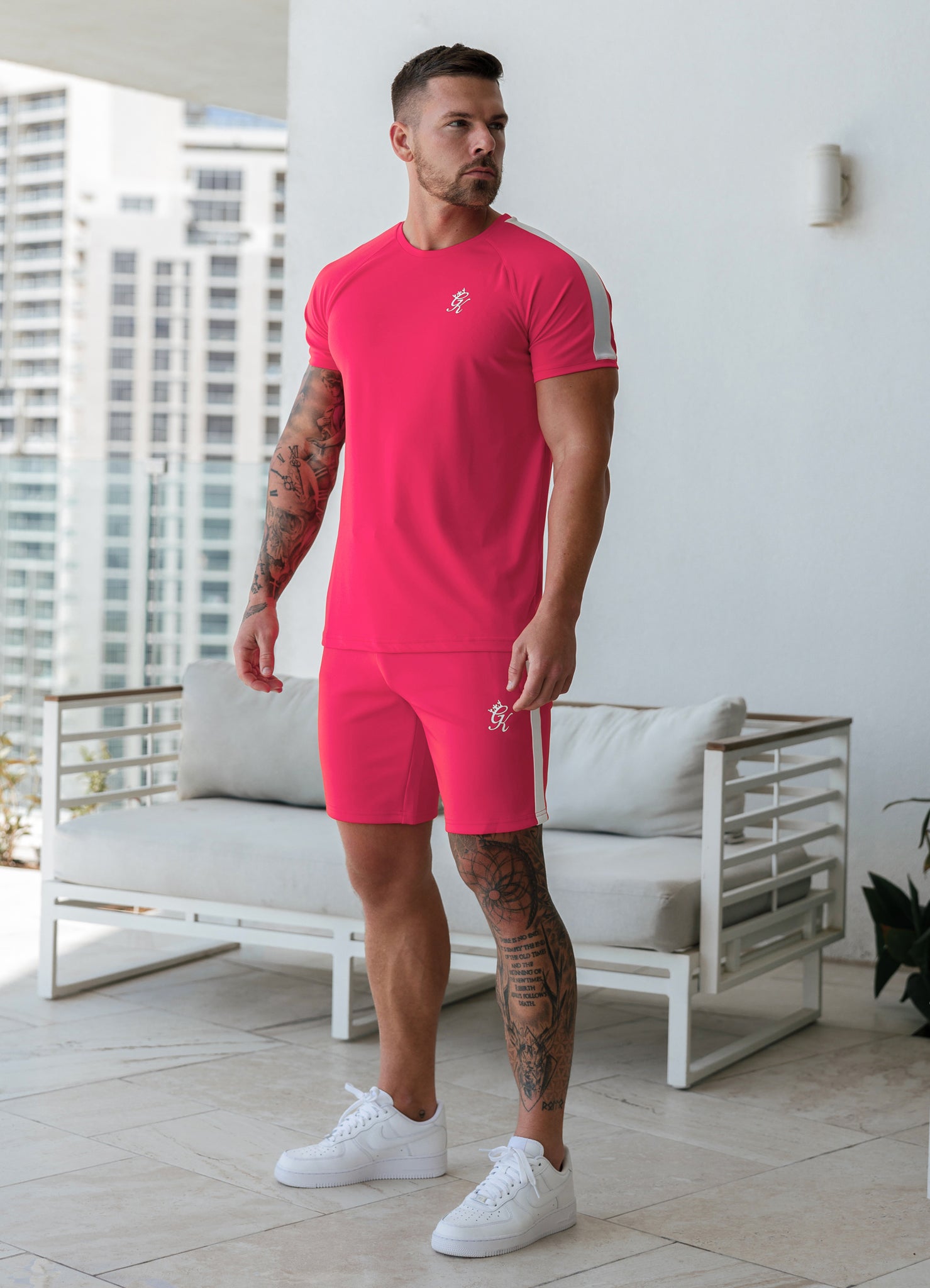 Gym King Core Plus Poly Tee - Fuchsia M