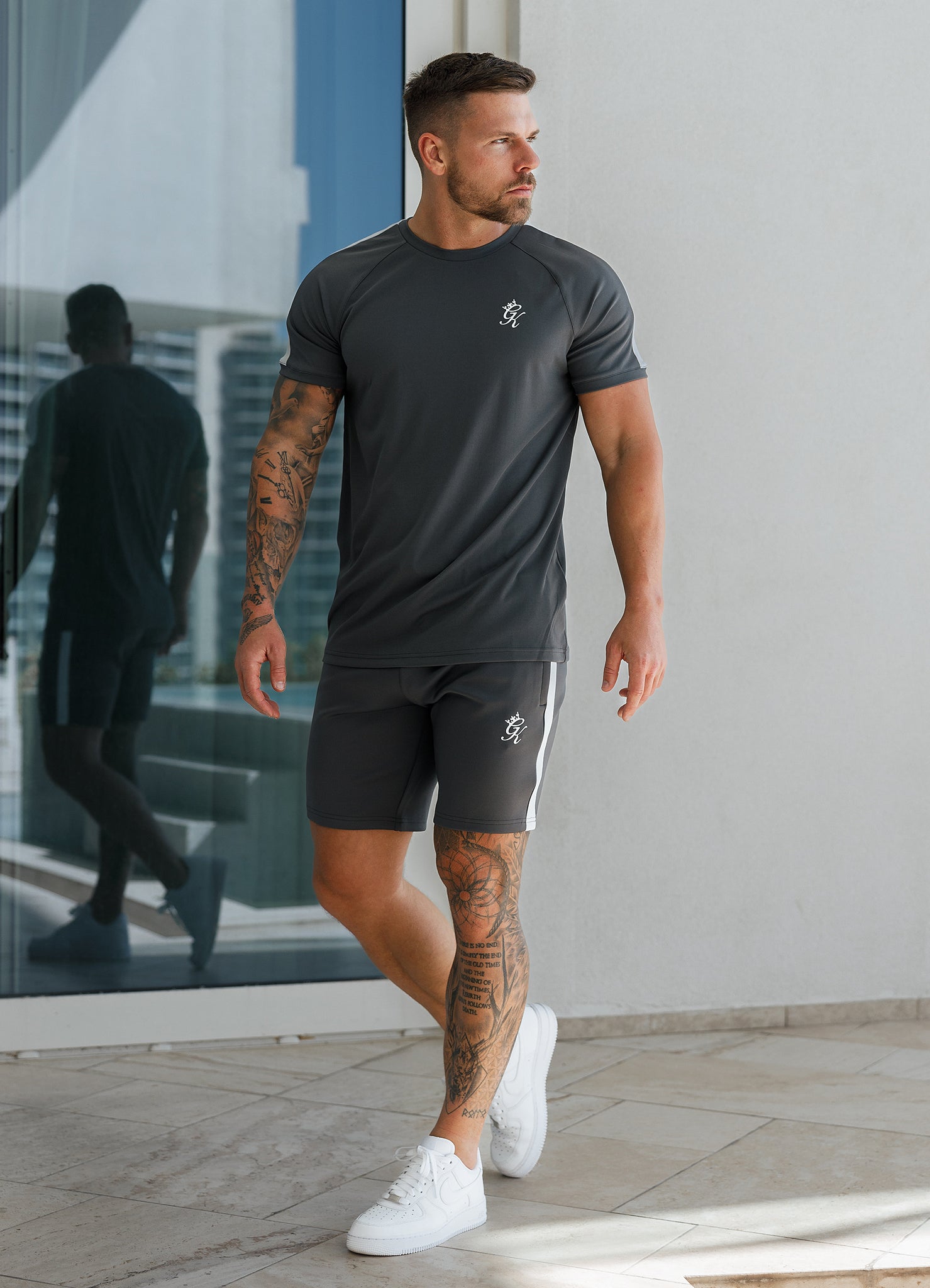 Gym King Core Plus Poly Tee - Graphite Xs