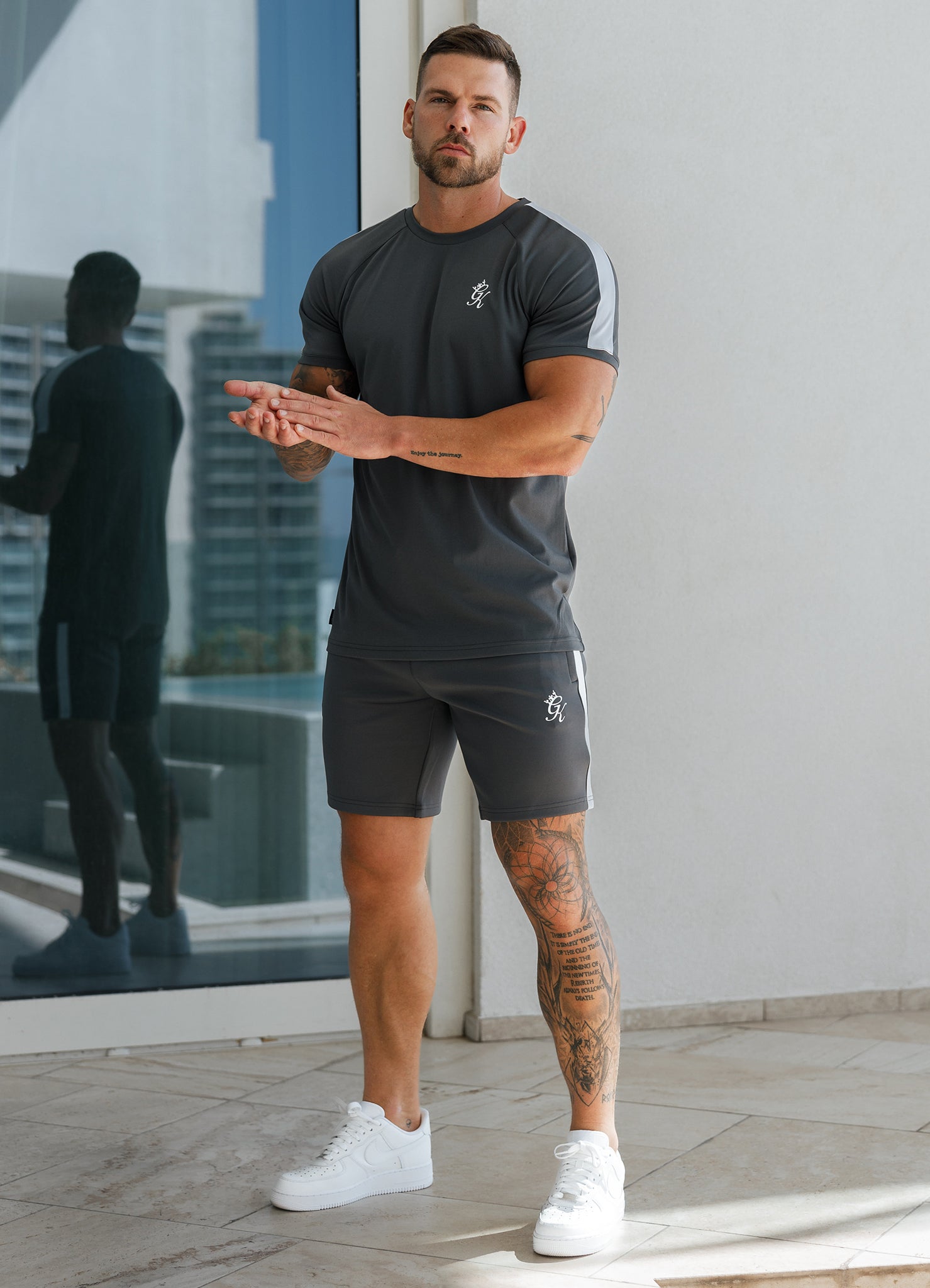 Gym King Core Plus Poly Tee - Graphite Xs