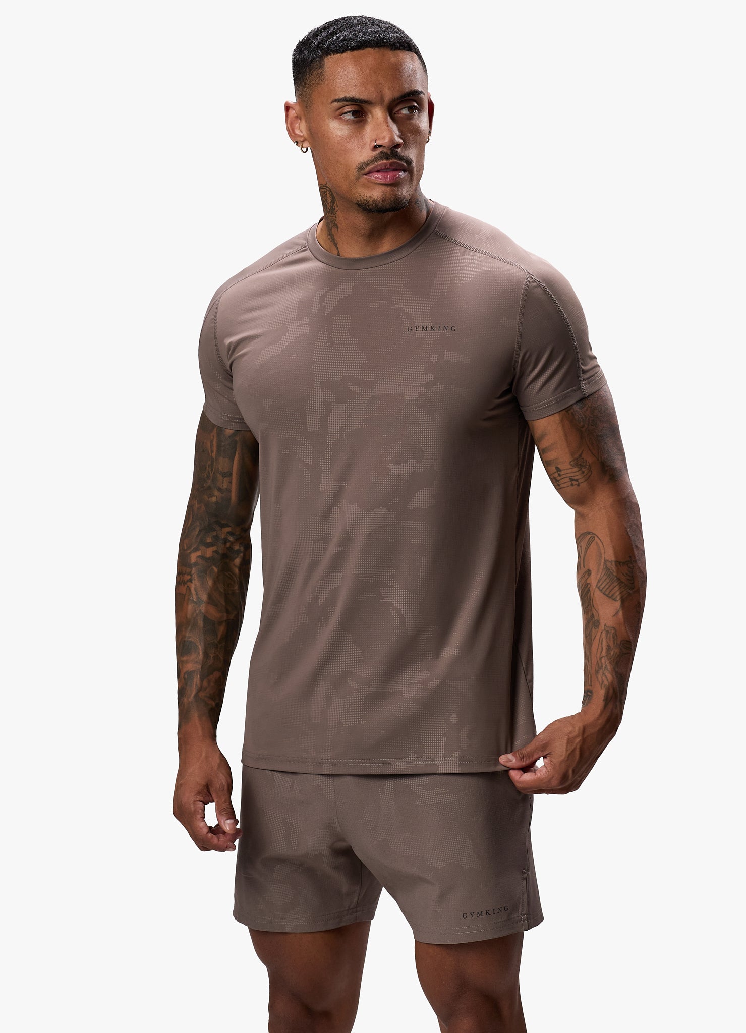 Gym King Debossed Camo Tee - Iron Xs