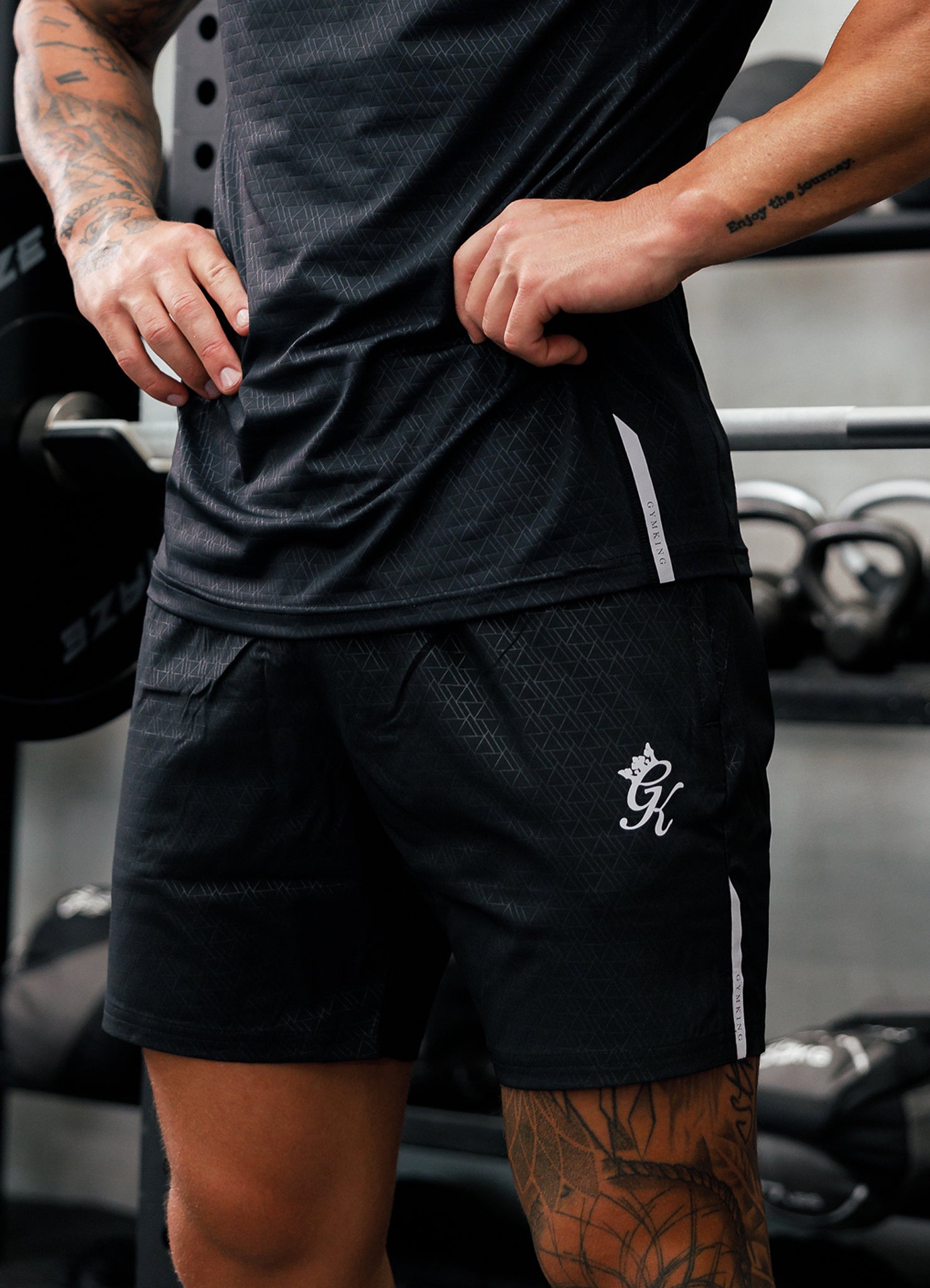 Gym King Debossed Energy Short - 6" - Black AOP Xs