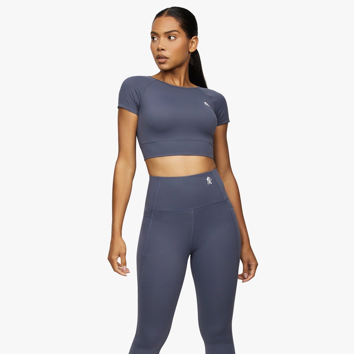 Gym King Dominate Cap Sleeve Crop Tee - Deep Navy 16