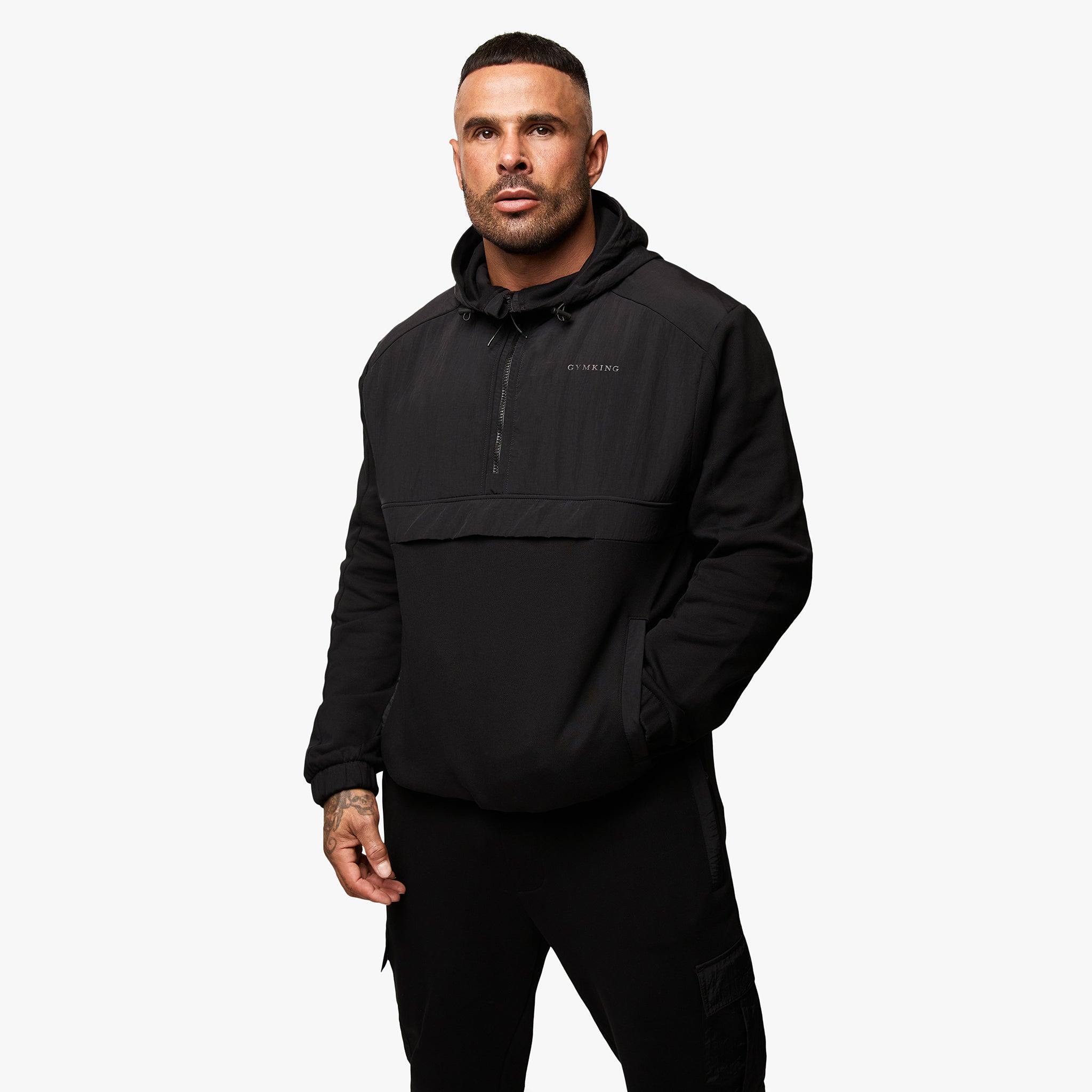 Gym King Eclipse 1/4 Zip Overhead Jacket - Black Xs