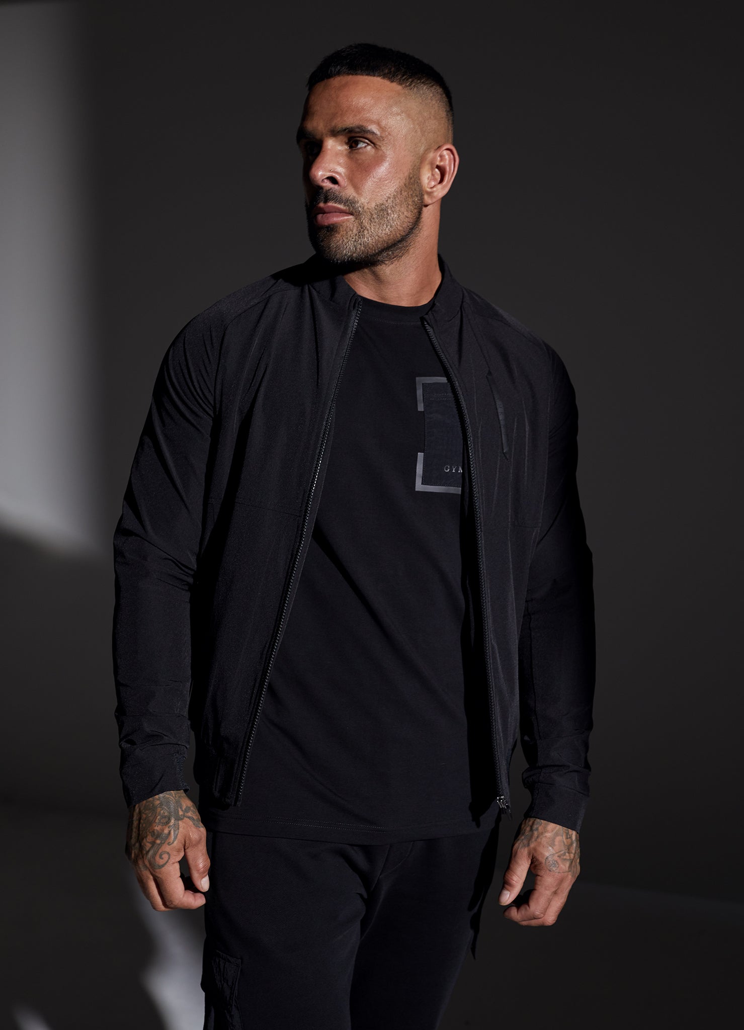 Gym King Eclipse Bomber Jacket - Black Xs