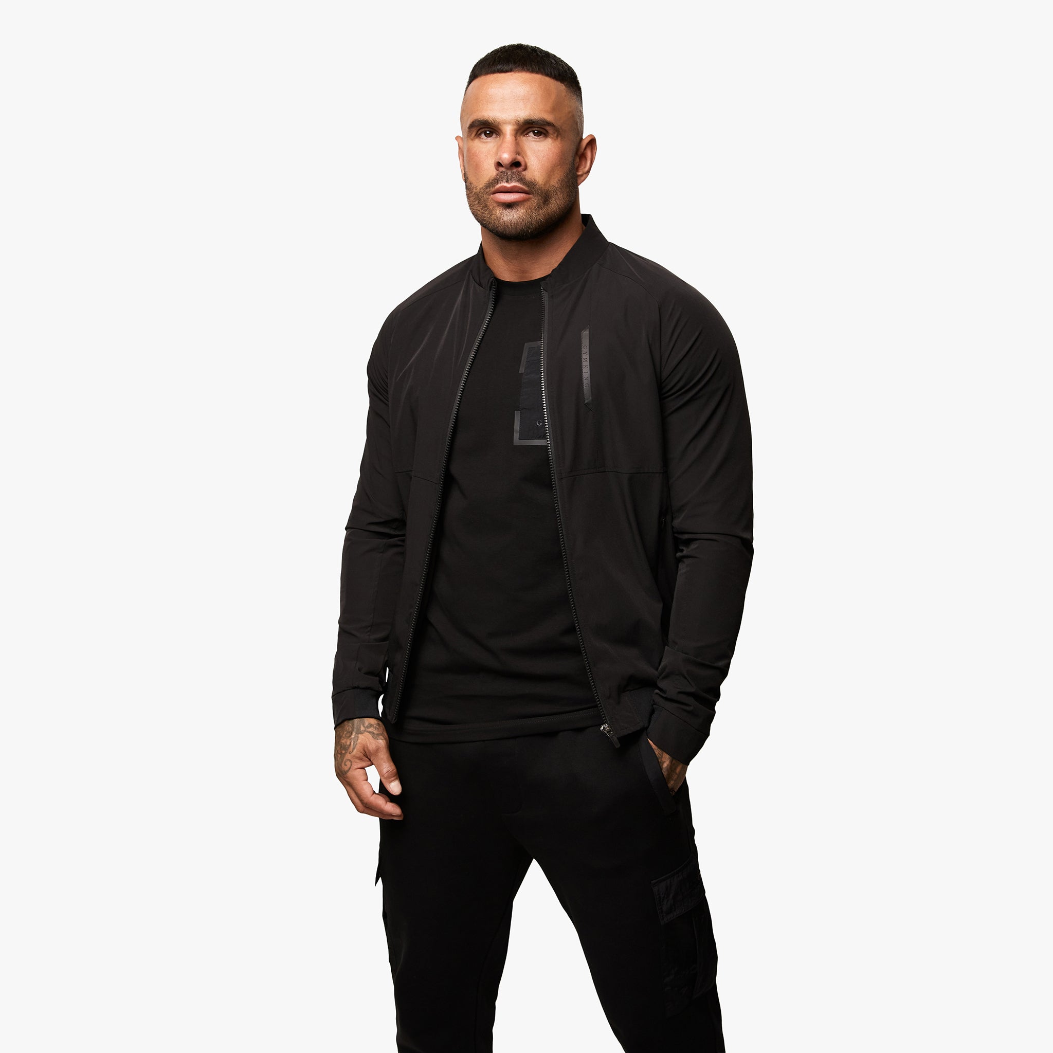 Gym King Eclipse Bomber Jacket - Black Xs