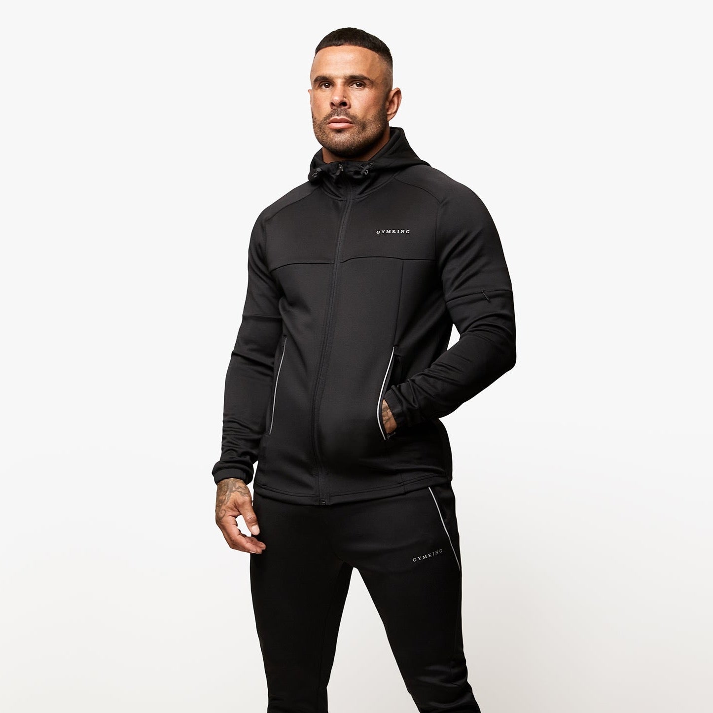 Gym King Eclipse Poly FZ Hood - Black S