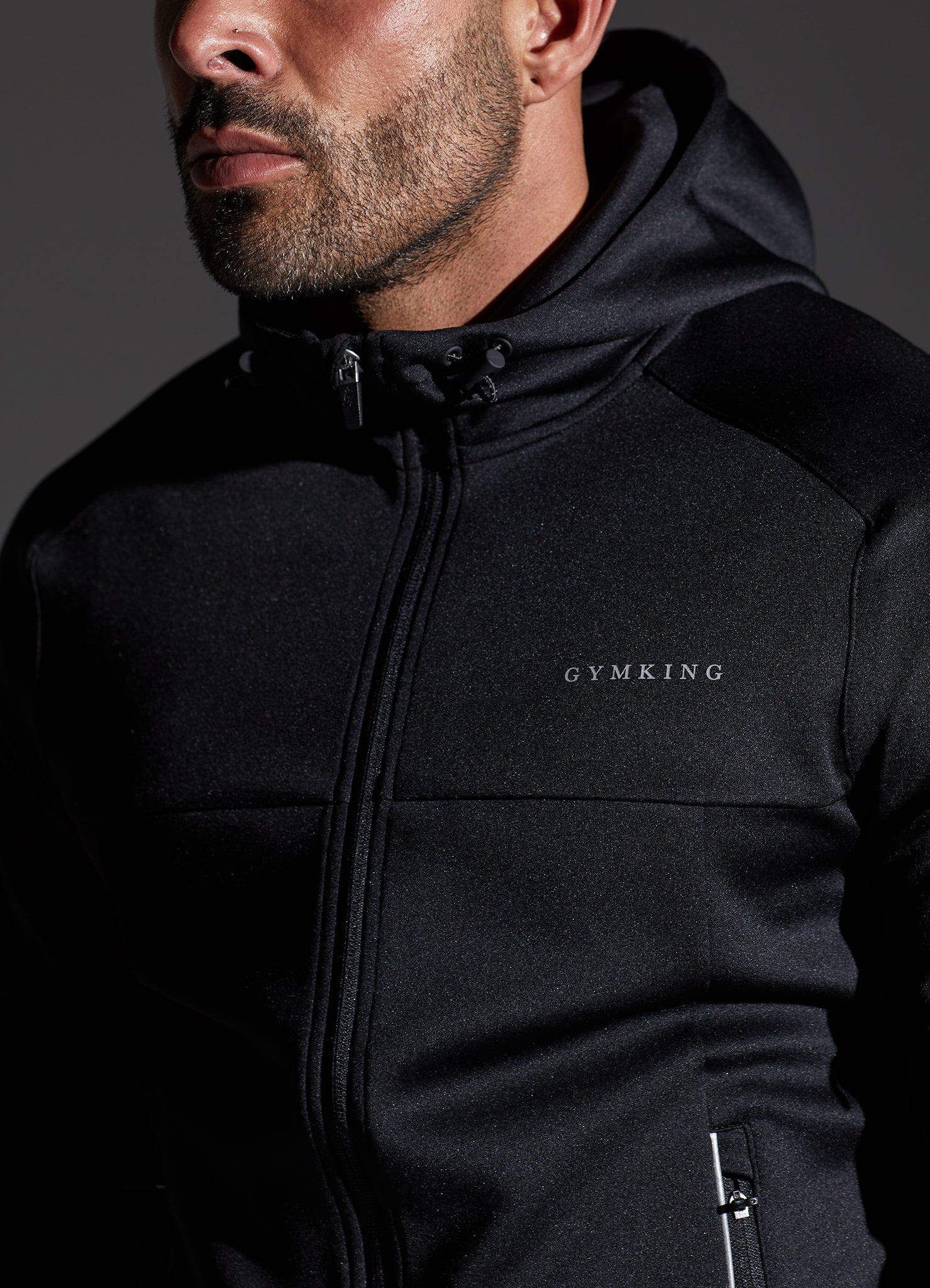 Gym King Eclipse Poly FZ Hood - Black S