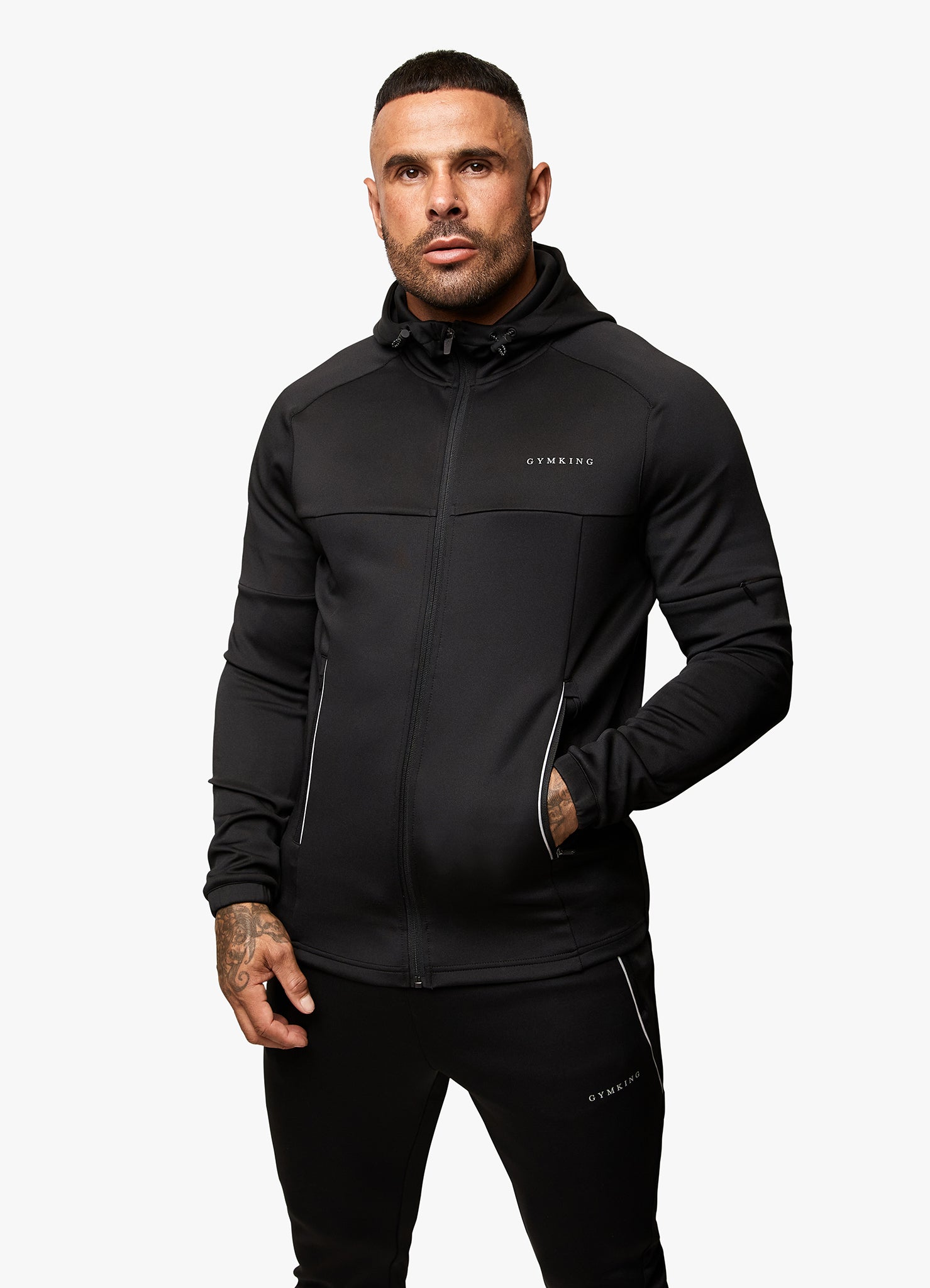 Gym King Eclipse Poly FZ Hood - Black S