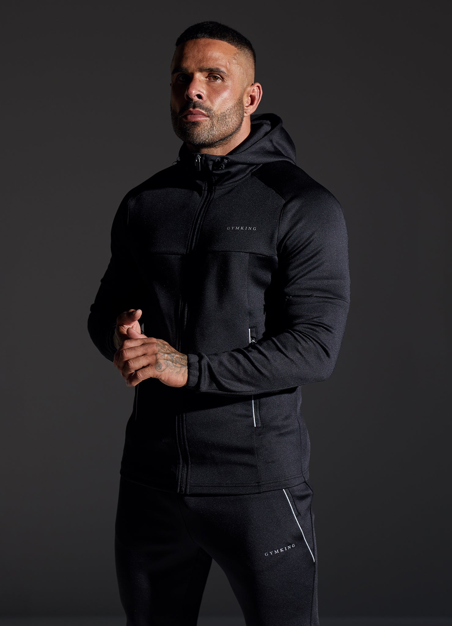 Gym King Eclipse Poly FZ Hood - Black S