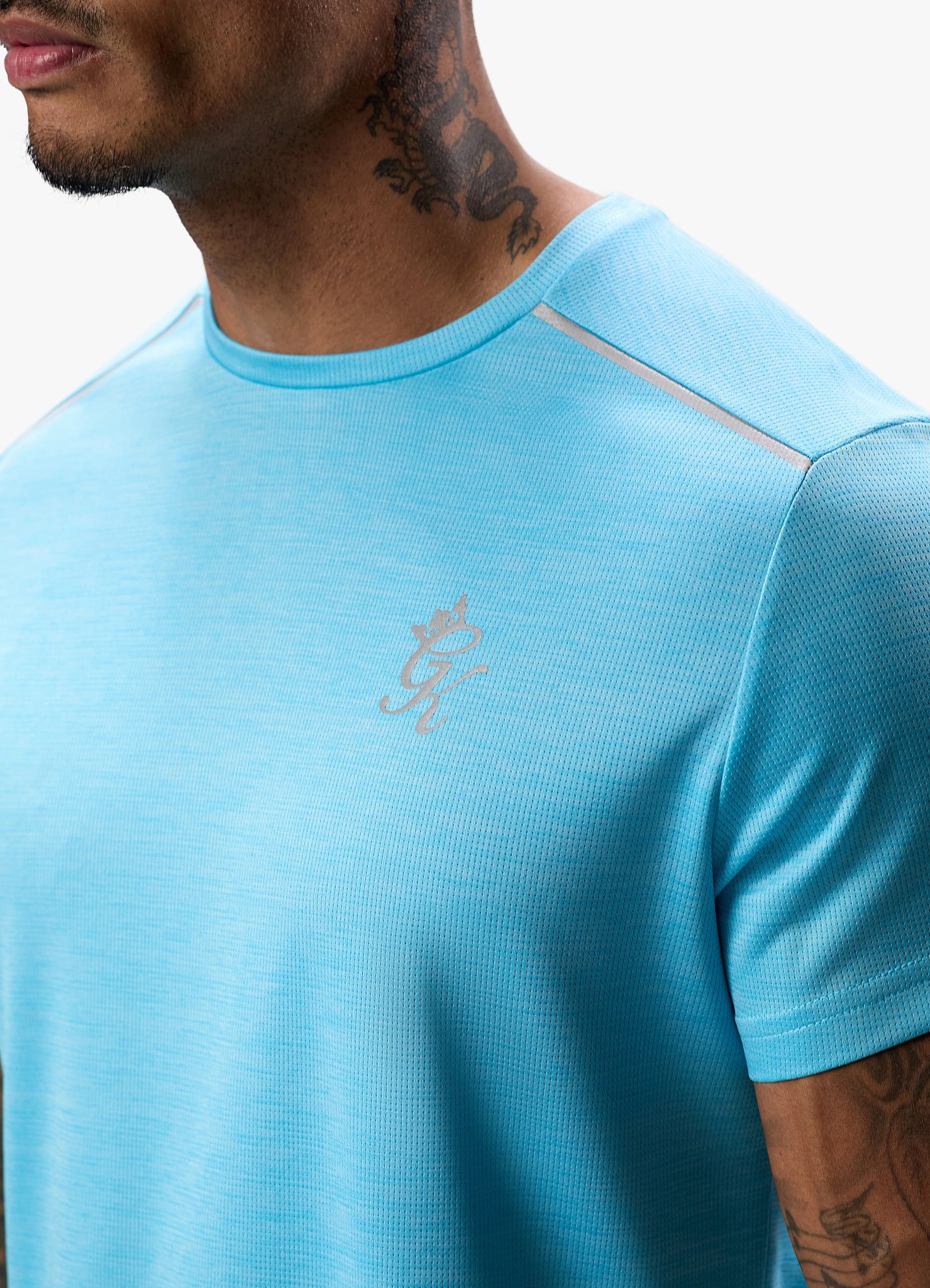 Gym King Element Tee - Aqua Sky Marl Xs