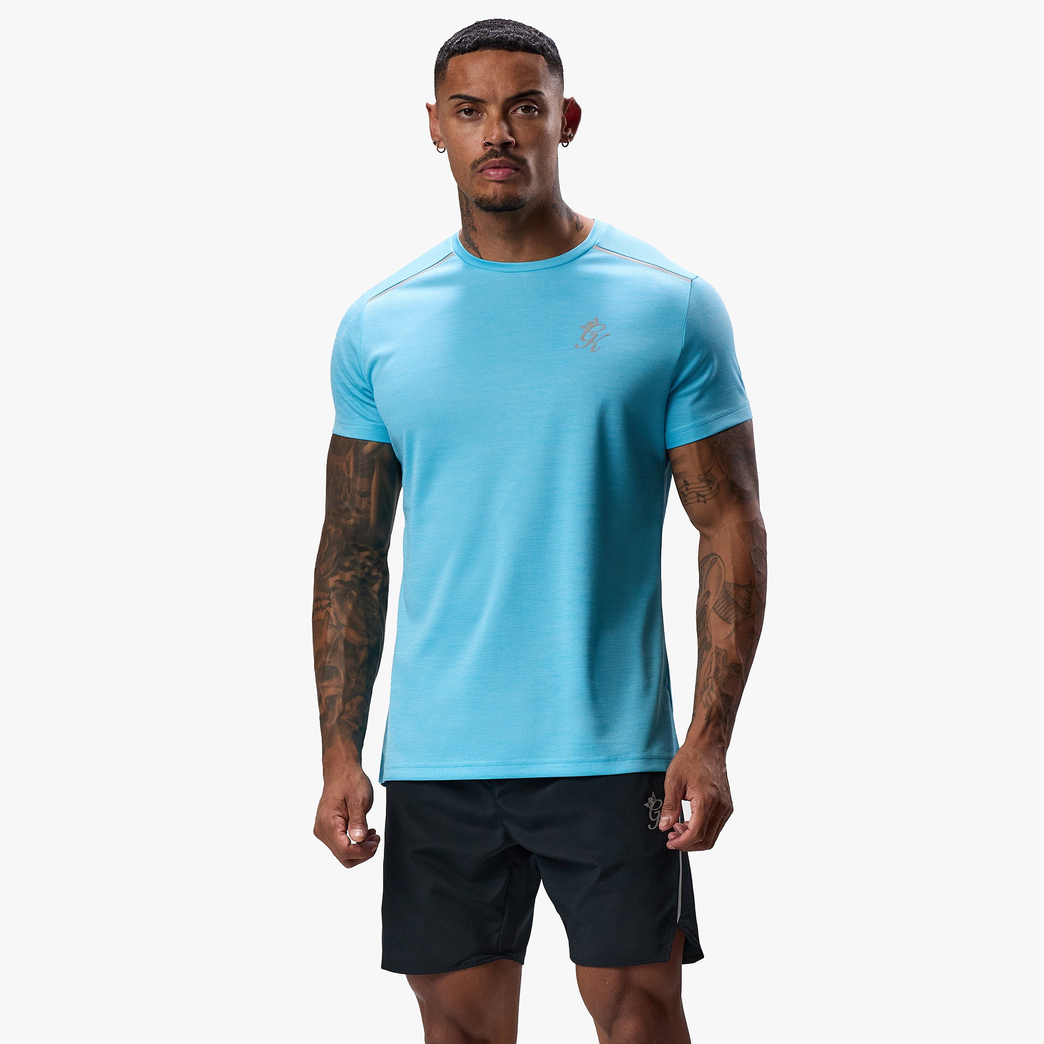 Gym King Element Tee - Aqua Sky Marl Xs