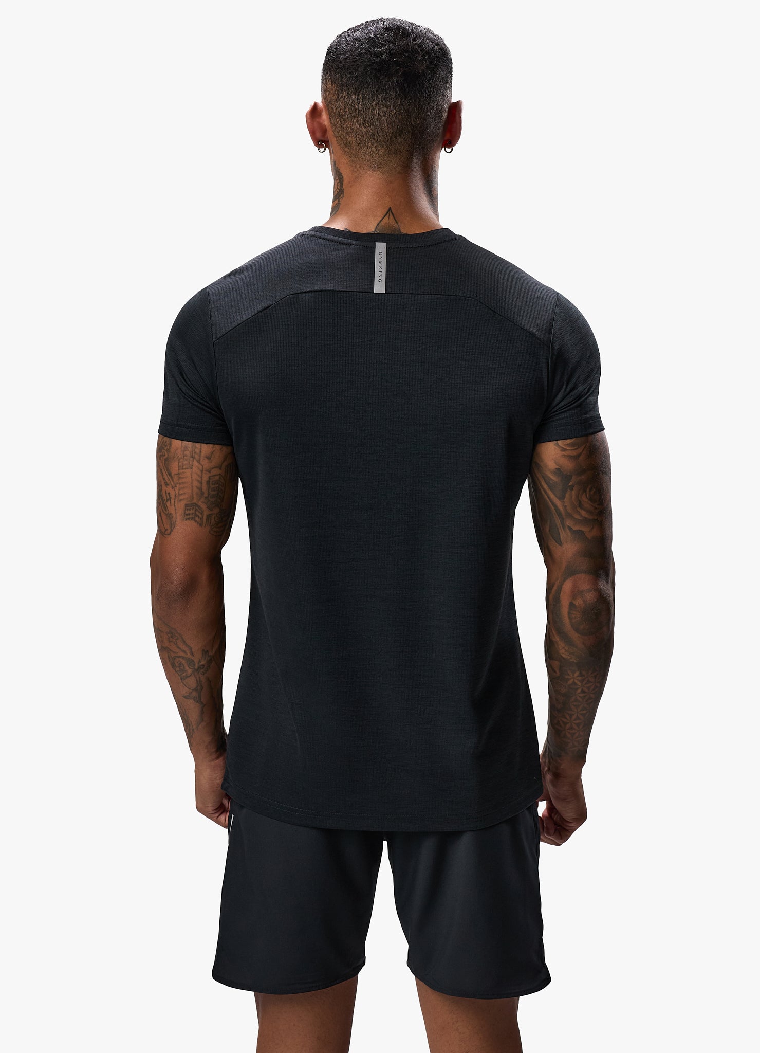 Gym King Element Tee - Black Marl Xs