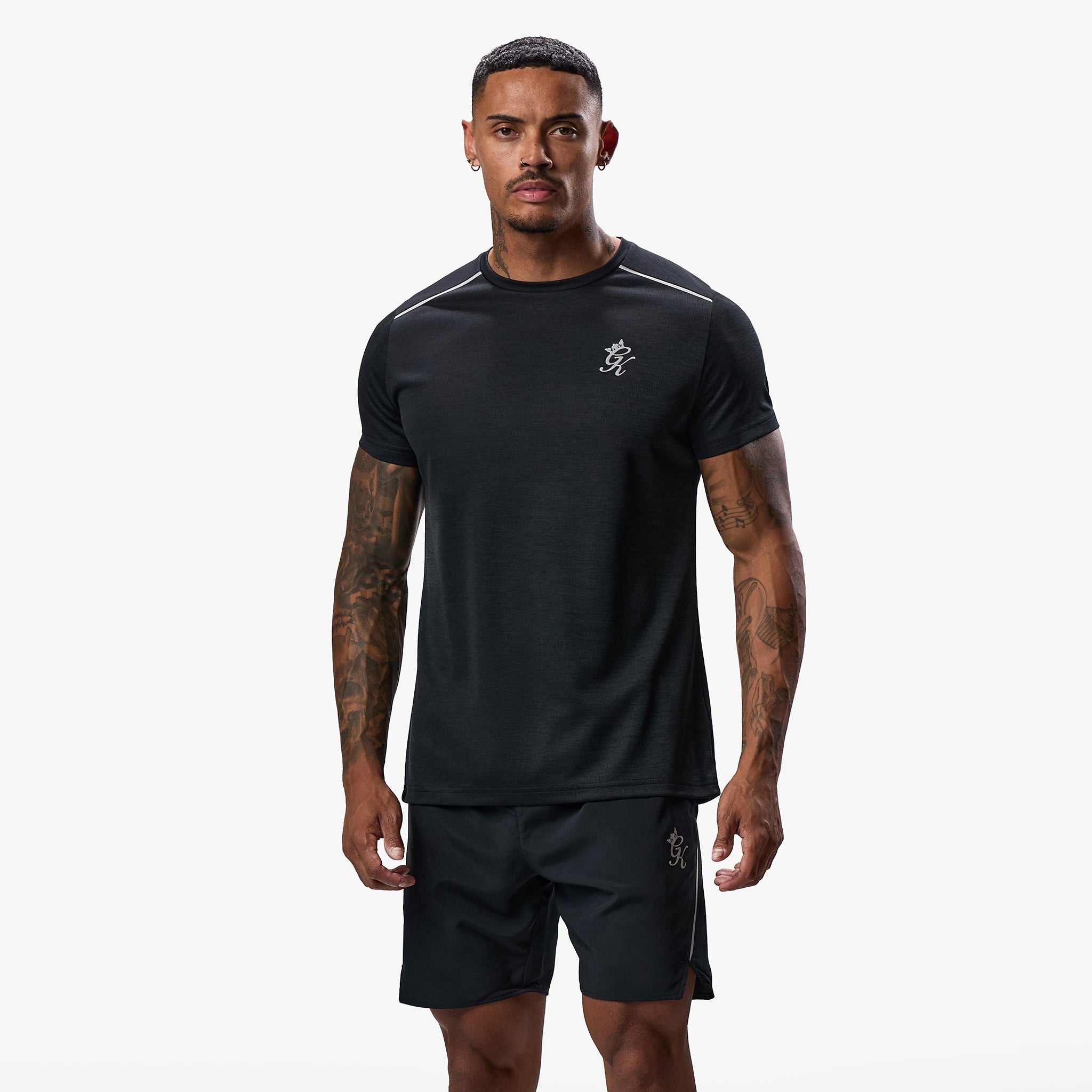 Gym King Element Tee - Black Marl Xs