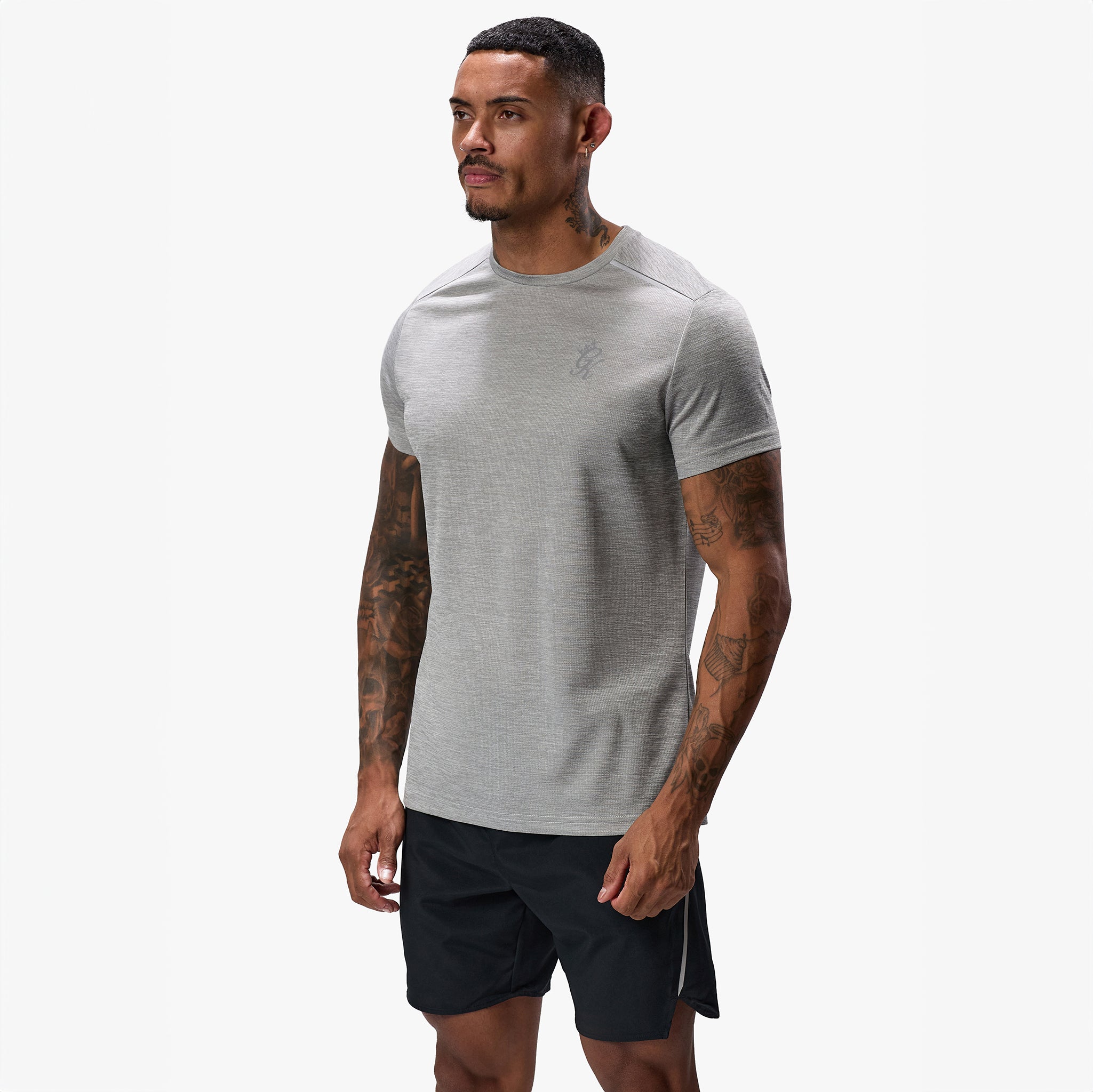 Gym King Element Tee - Grey Marl Xs