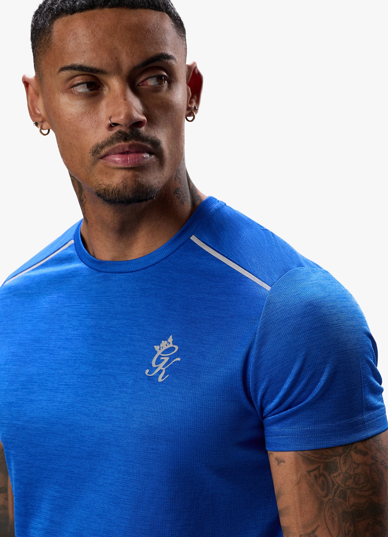 Gym King Element Tee - Sonic Blue Marl Xs