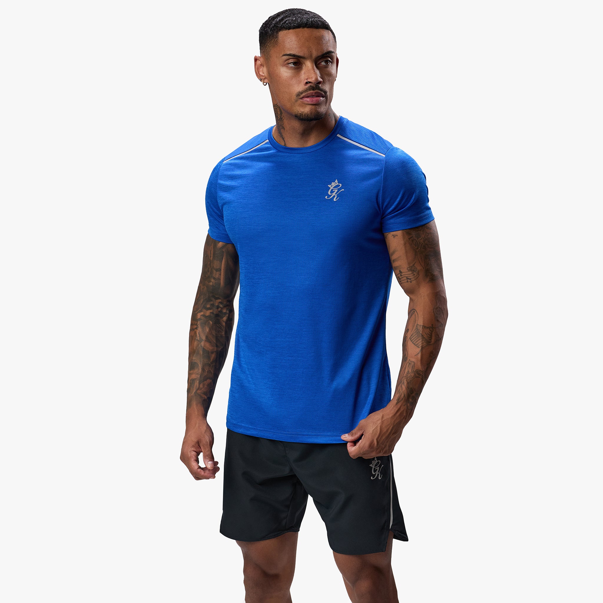 Gym King Element Tee - Sonic Blue Marl Xs