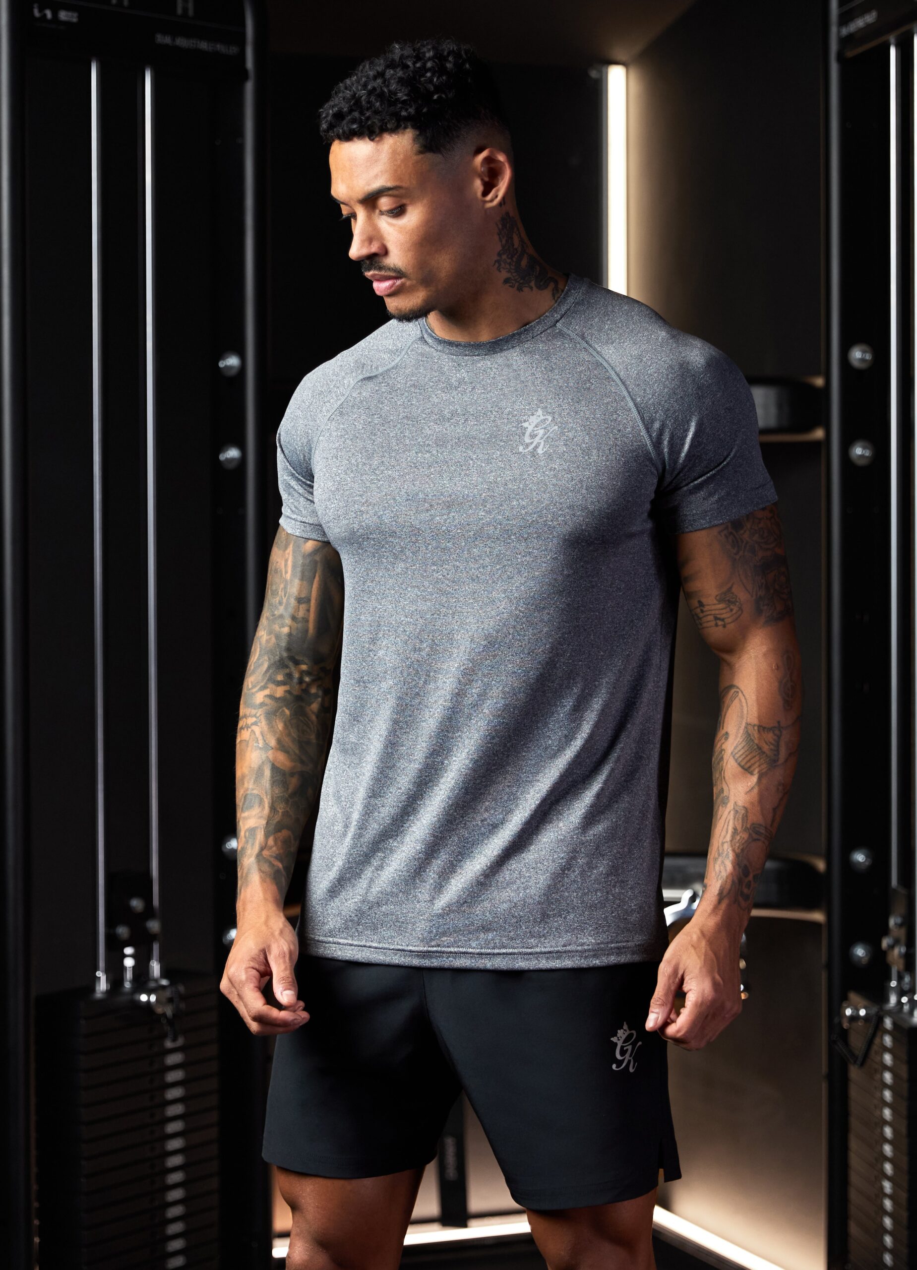 Gym King Energy Grindle Tee - Grey Marl Xs