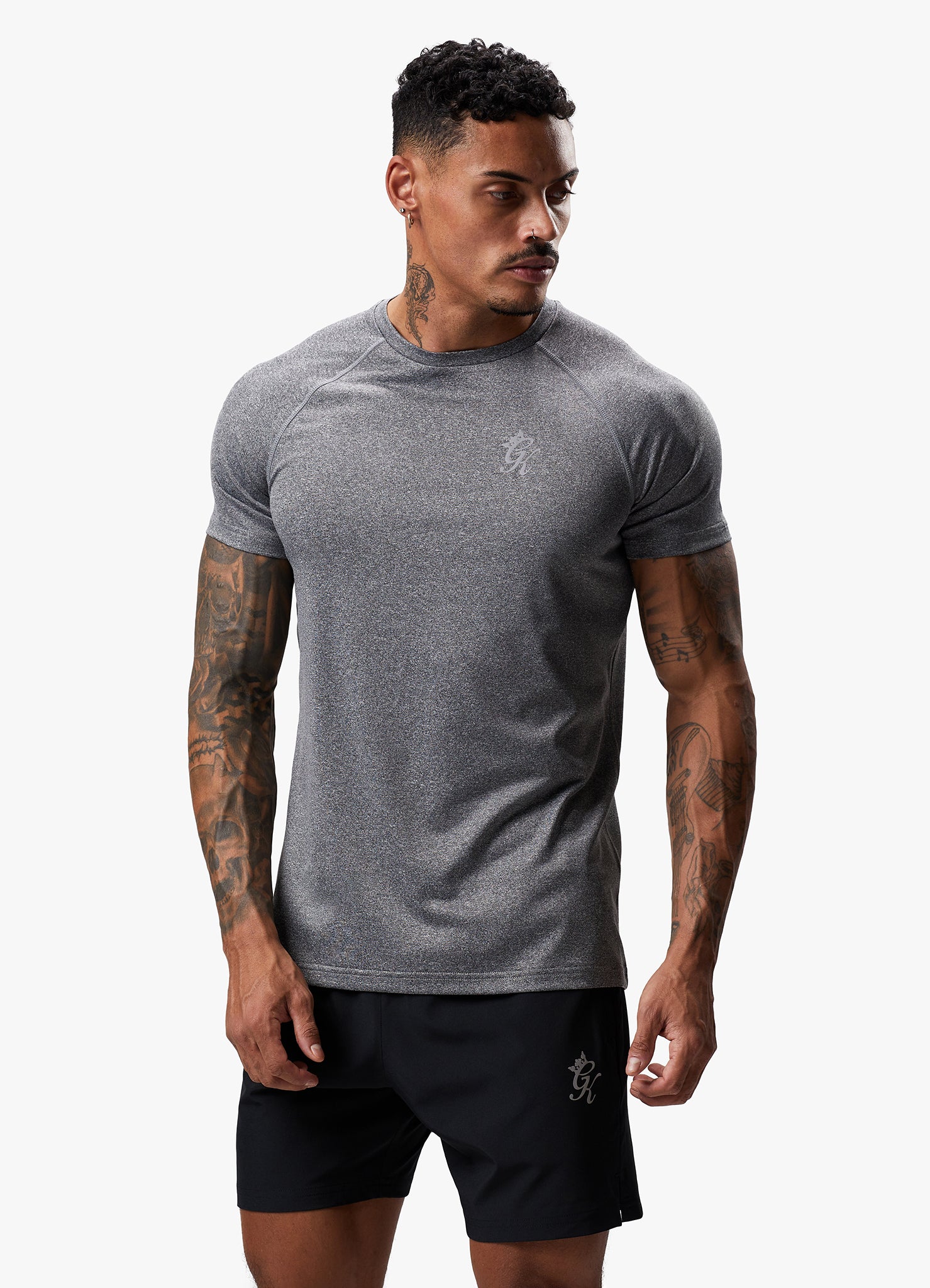 Gym King Energy Grindle Tee - Grey Marl Xs